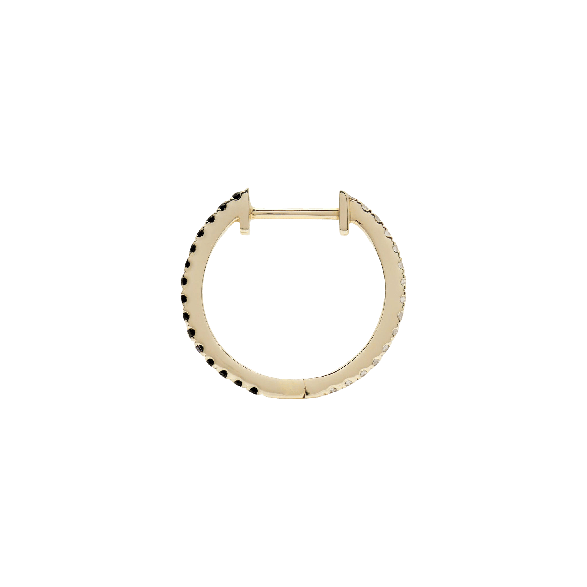 HOOP BLACK/WHITE DIAMOND & YELLOW GOLD - 14mm made by ENNUI
