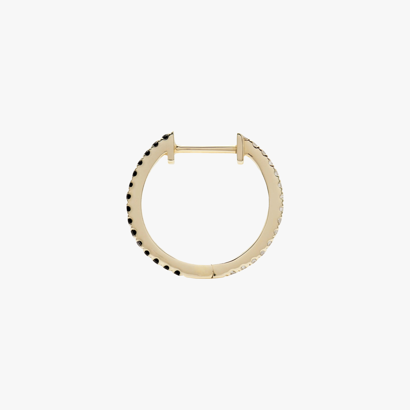 HOOP BLACK/WHITE DIAMOND & YELLOW GOLD - 14mm made by ENNUI