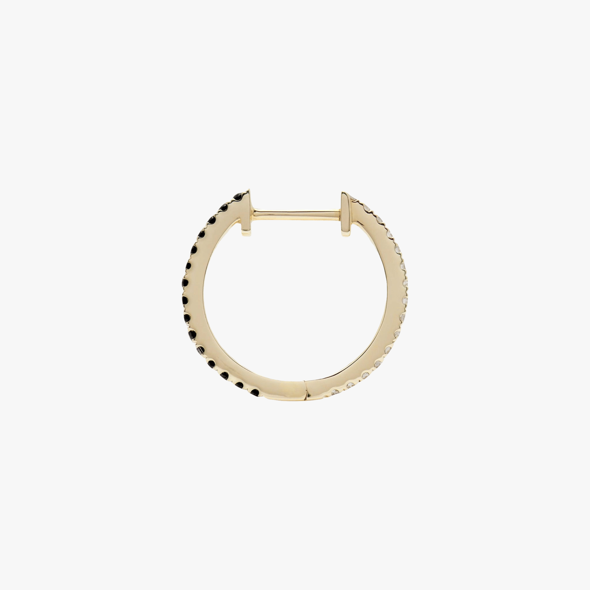 HOOP BLACK/WHITE DIAMOND & YELLOW GOLD - 14mm made by ENNUI