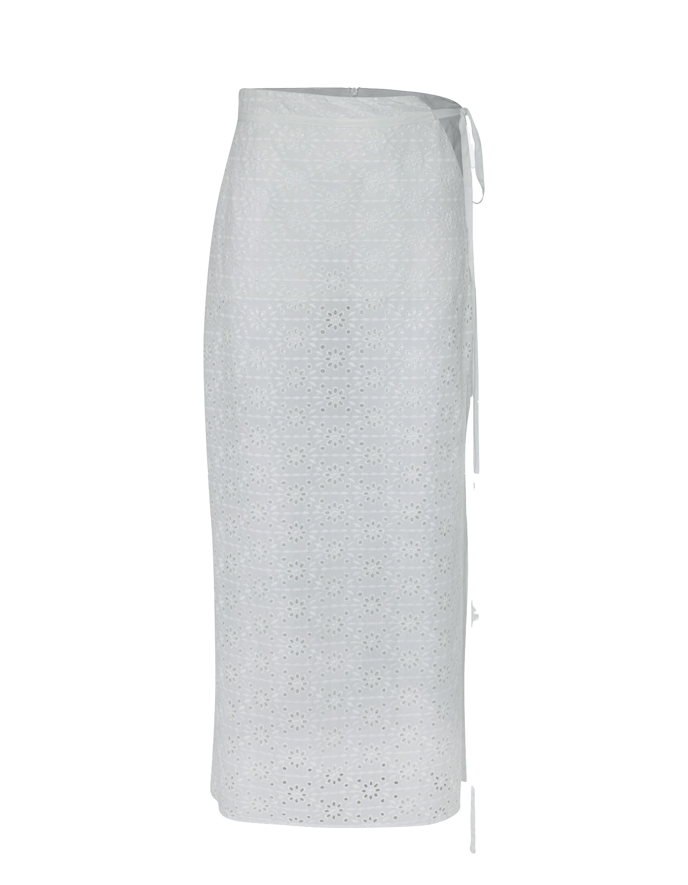 FAYE White See Through Midi Slit Skirt made by MAET