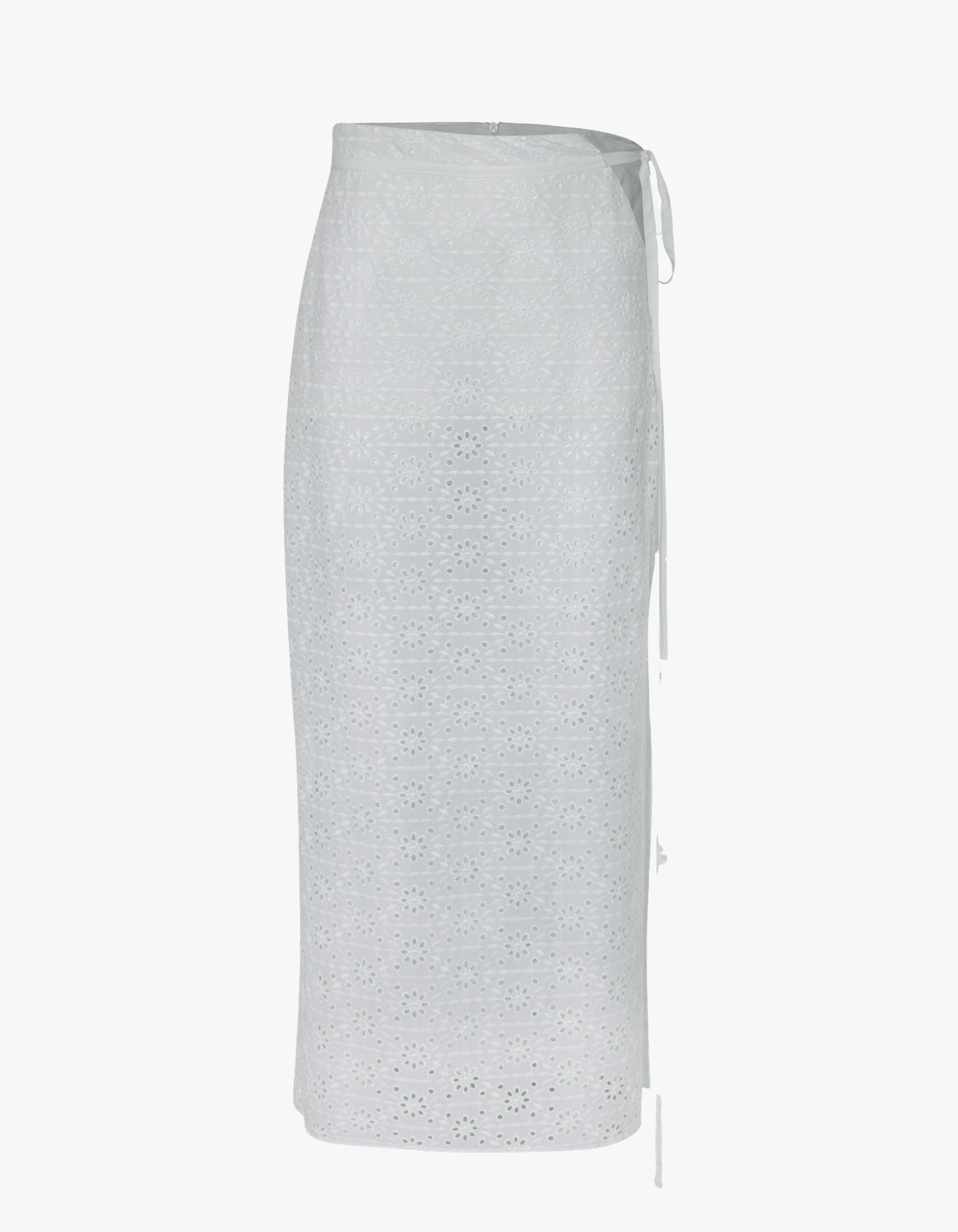 FAYE White See Through Midi Slit Skirt made by MAET