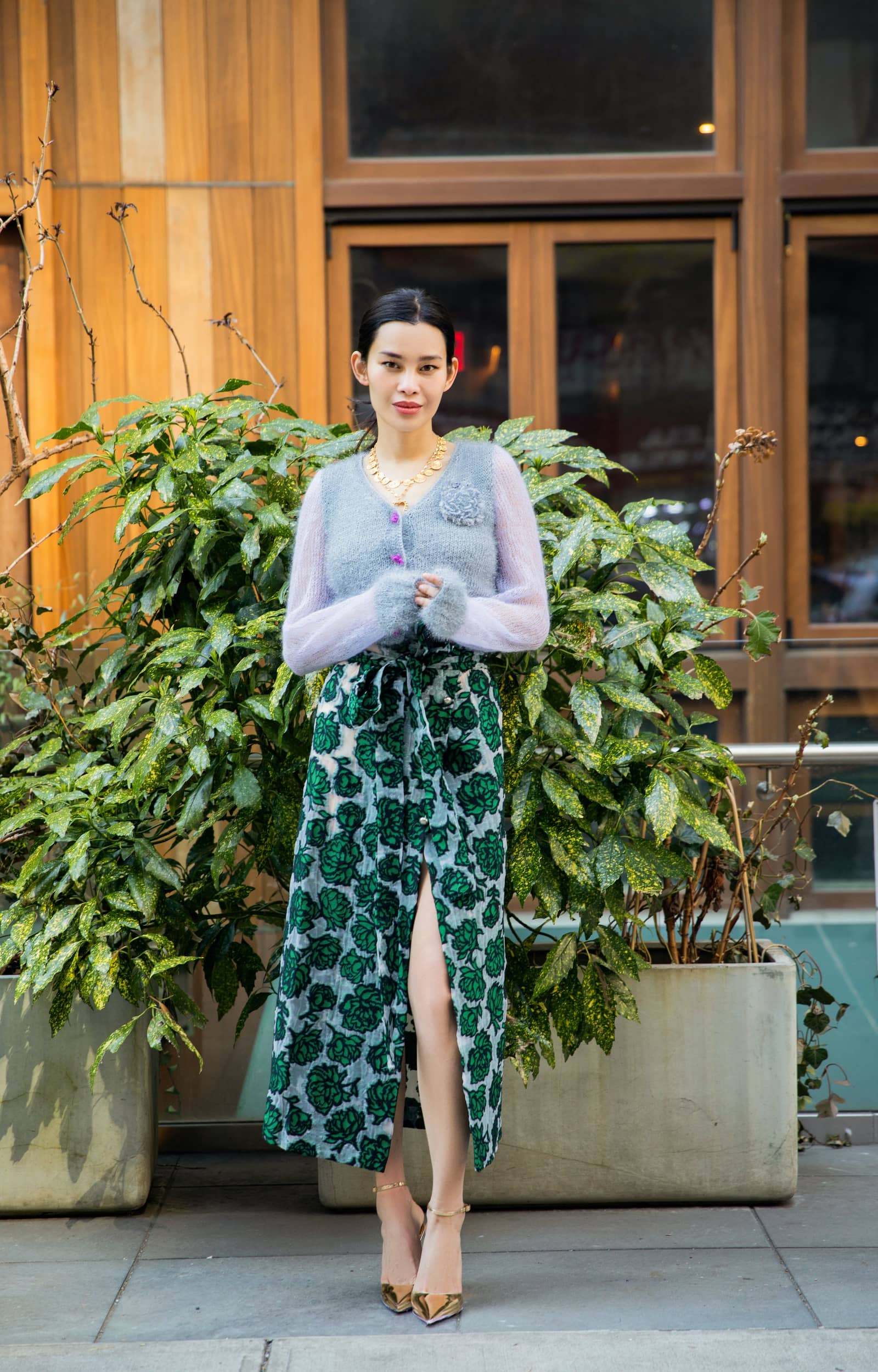 Grey Handmade Cashmere Knit Cardigan in Grey made by ANDREEVA