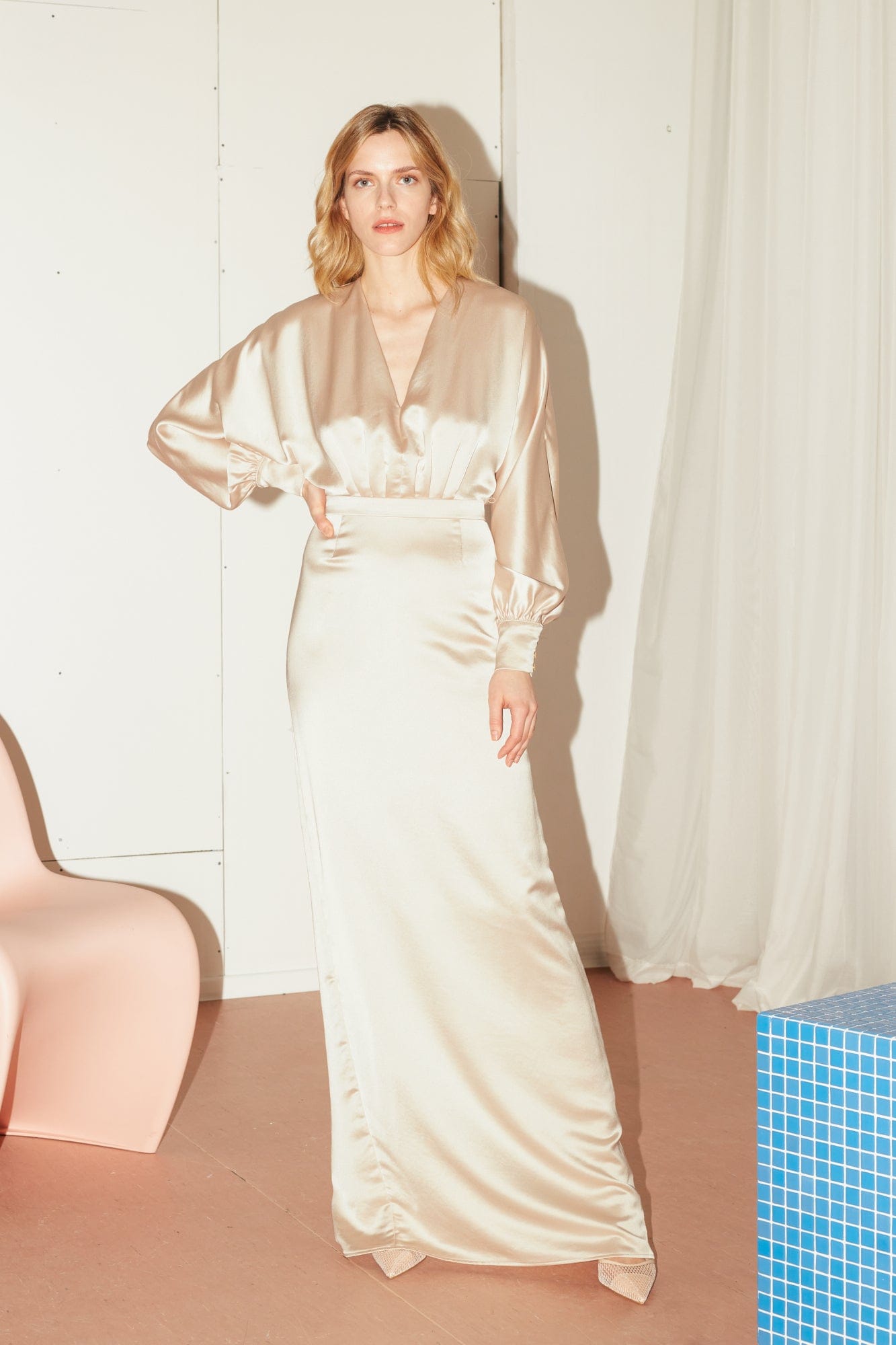 BONA champagne beige wedding dress in Beige made by UNDRESS