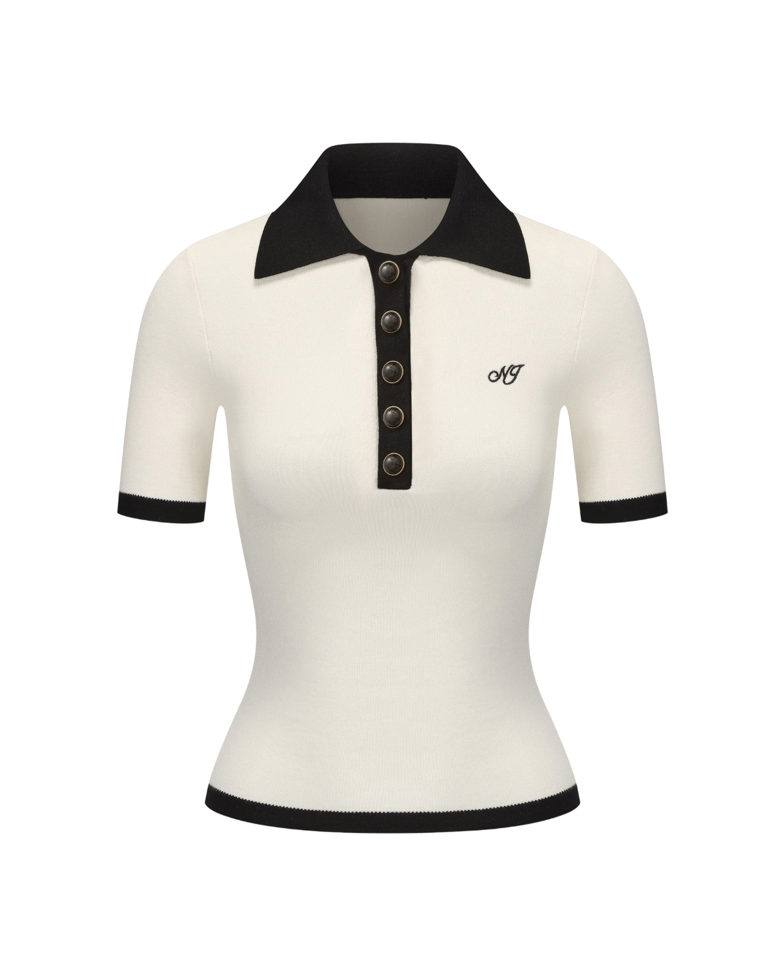 Hazel Polo Top (White) made by Nana Jacqueline