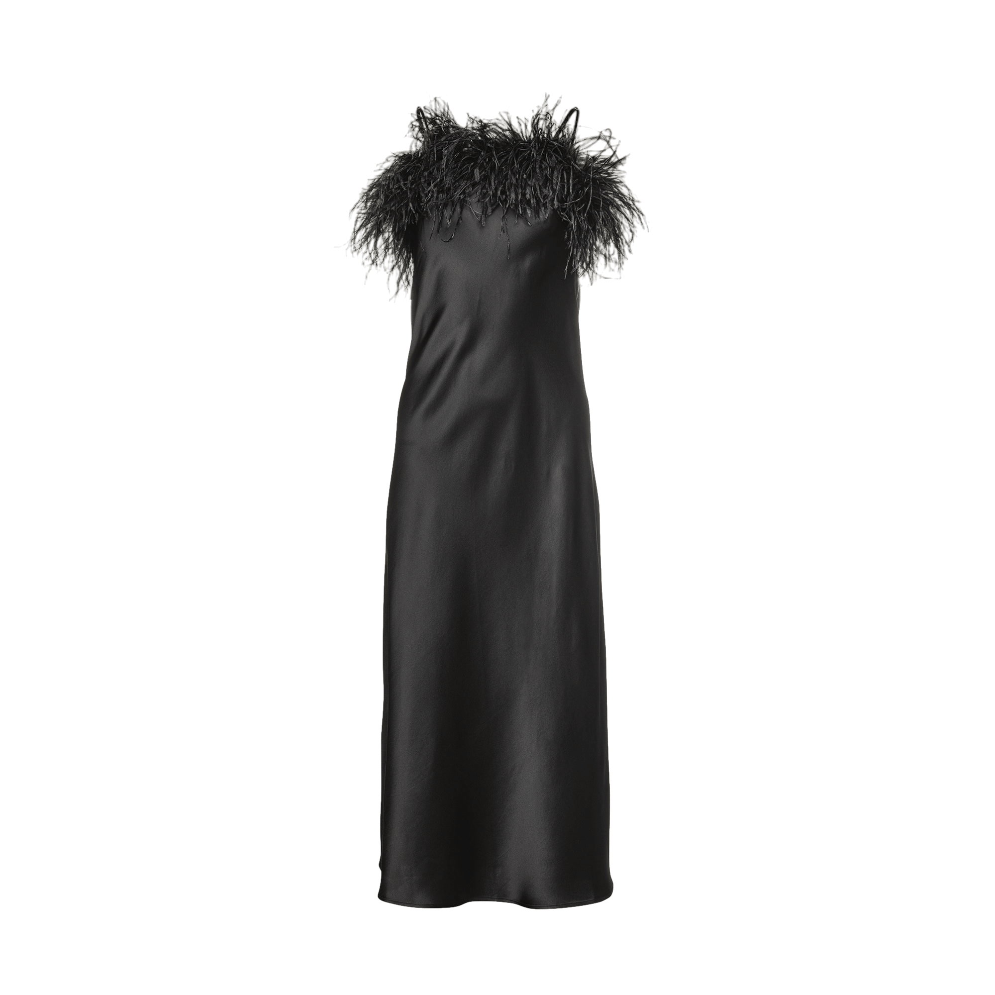 ROMA SILK FEATHER DRESS in Black made by Vasiliki