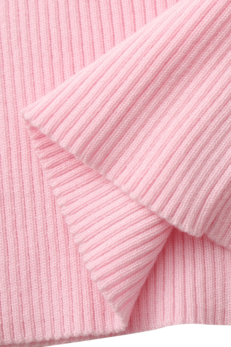 Millie Contrast-Trim Pink Knit Vest made by Nana Jacqueline