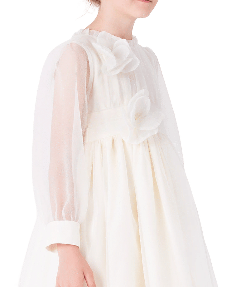 Organza Flower Appliqué Girls Dress made by Mama Luma