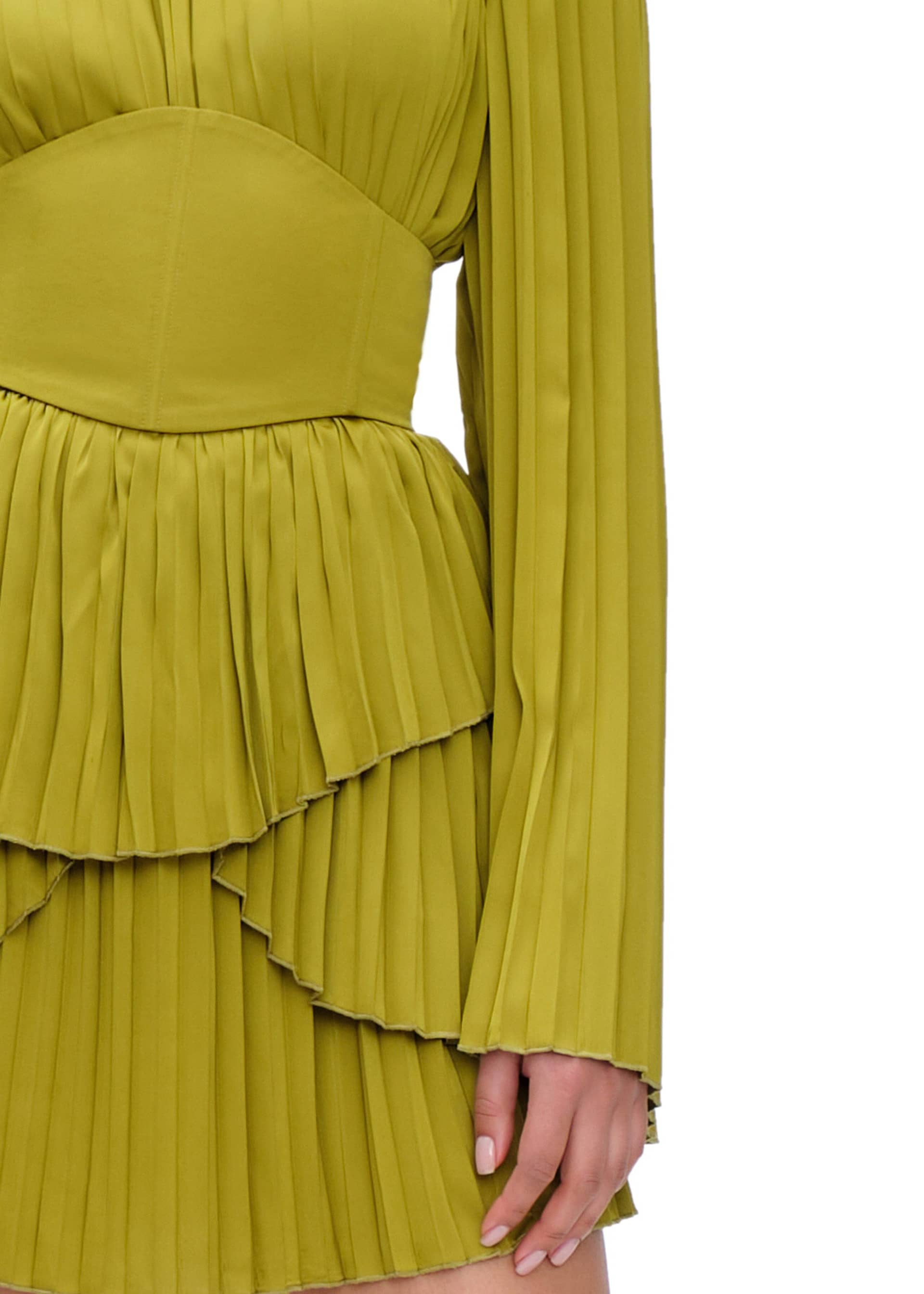 LENTI PLEATED MINI DRESS - LIME made by Andrea Iyamah