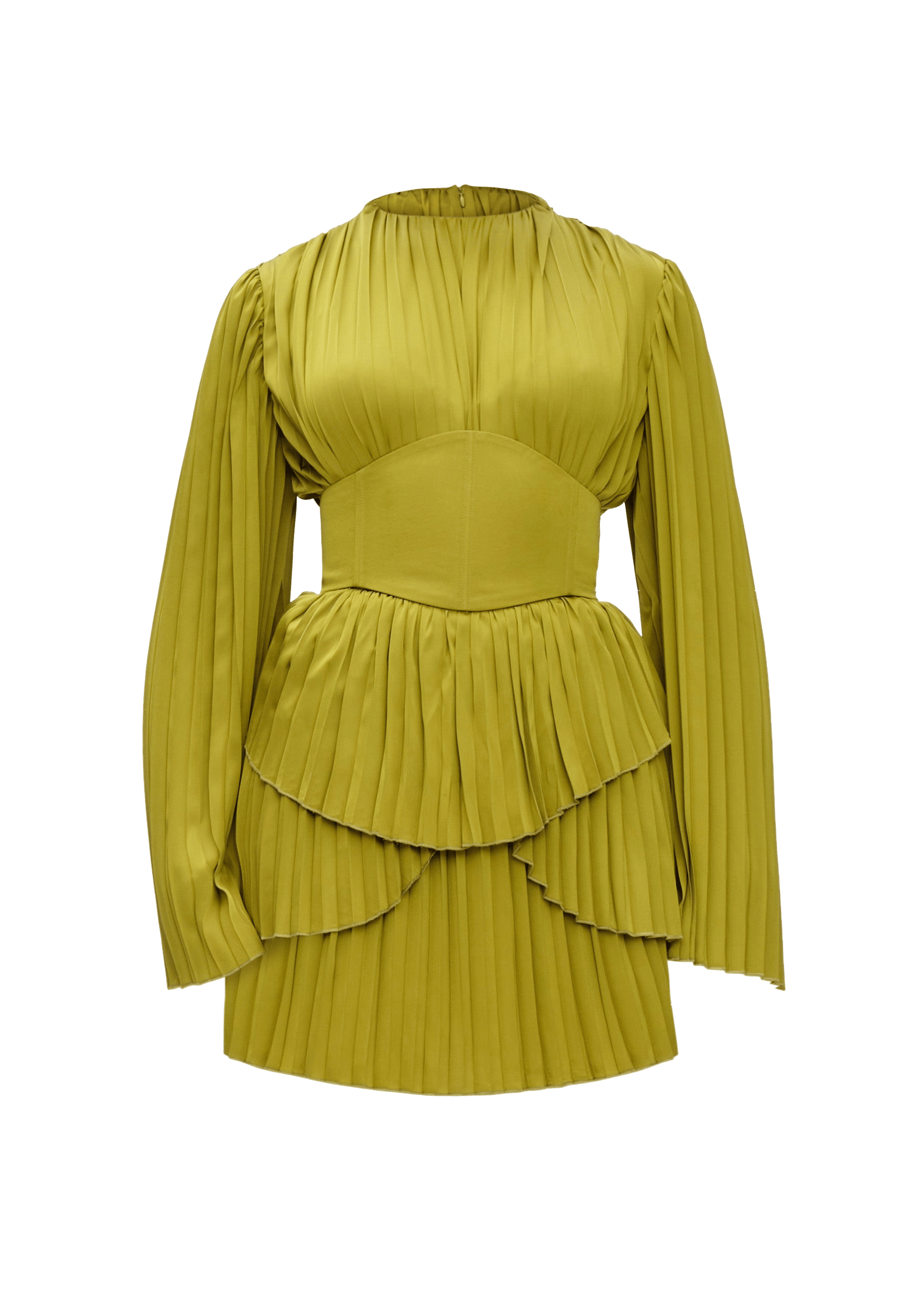 LENTI PLEATED MINI DRESS - LIME made by Andrea Iyamah