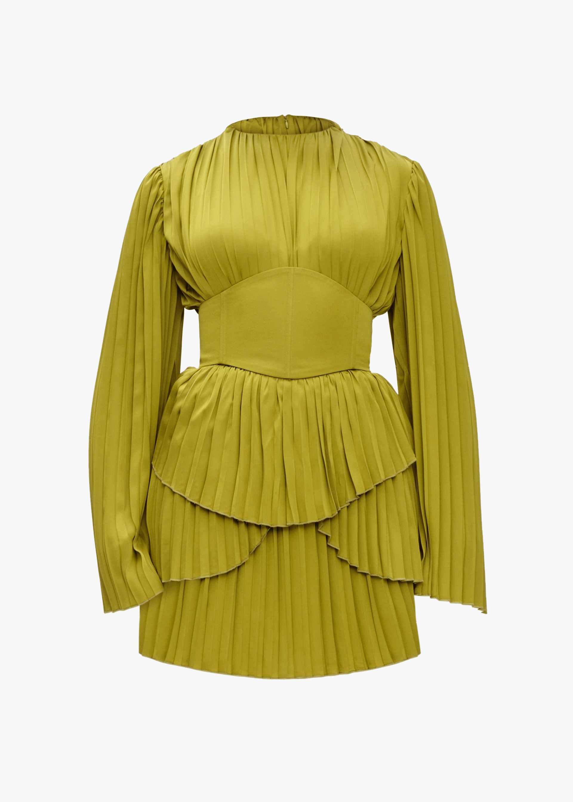 LENTI PLEATED MINI DRESS - LIME made by Andrea Iyamah
