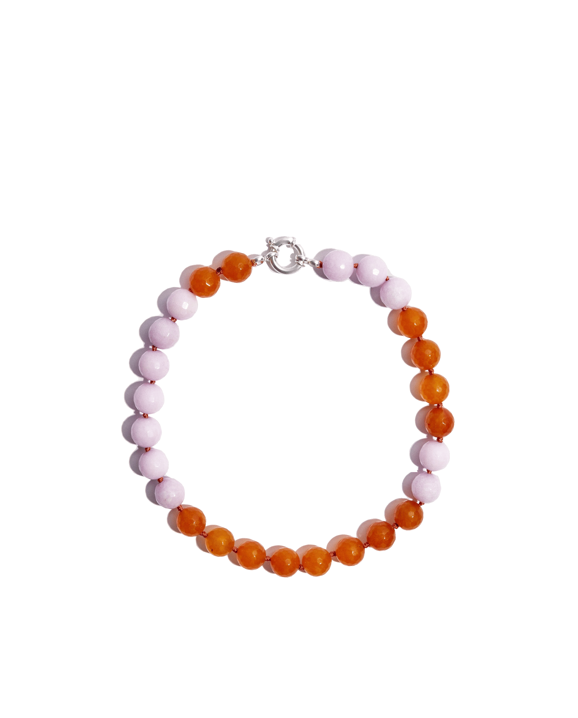 Rose necklace in natural stones made by Phialebel