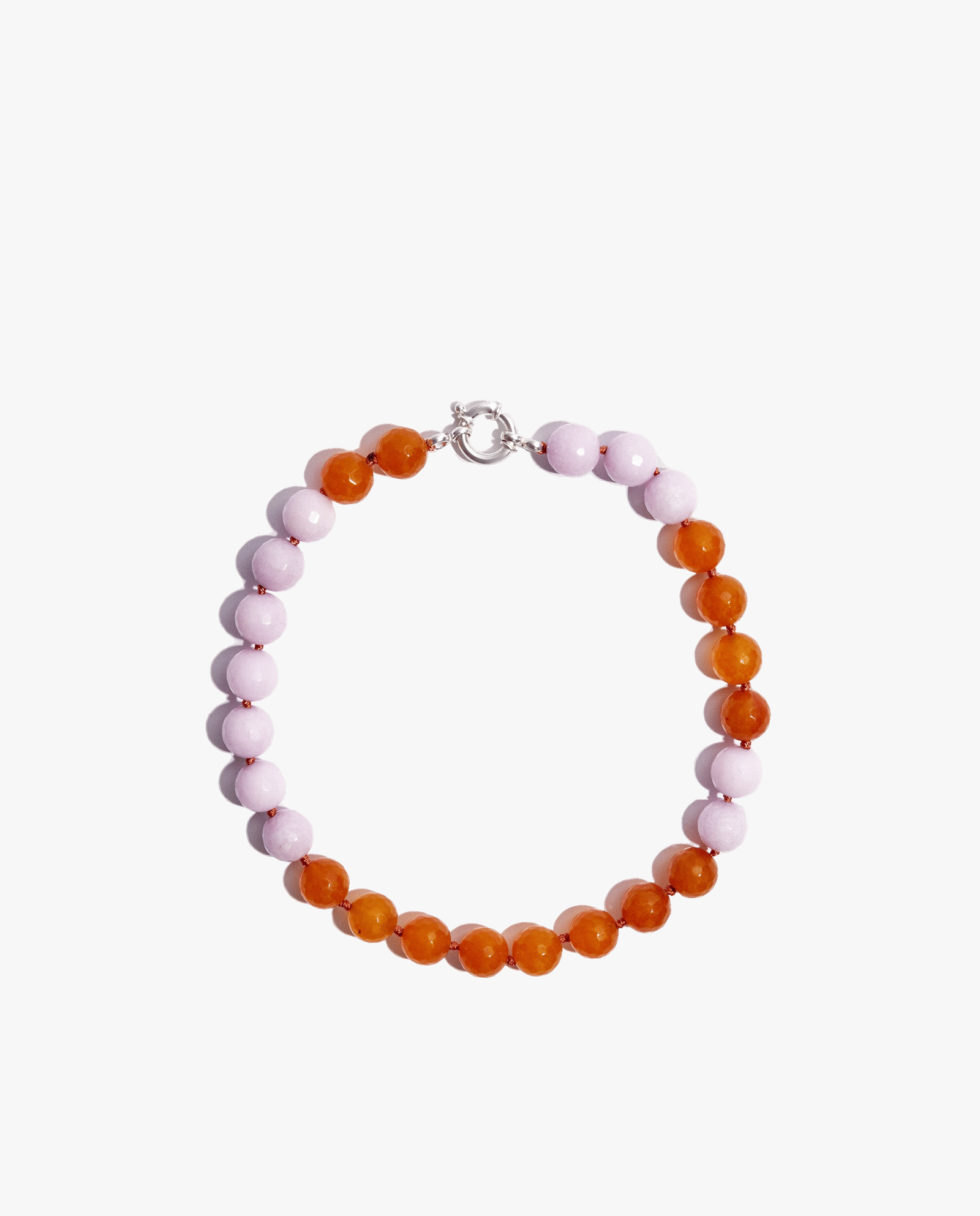 Rose necklace in natural stones made by Phialebel