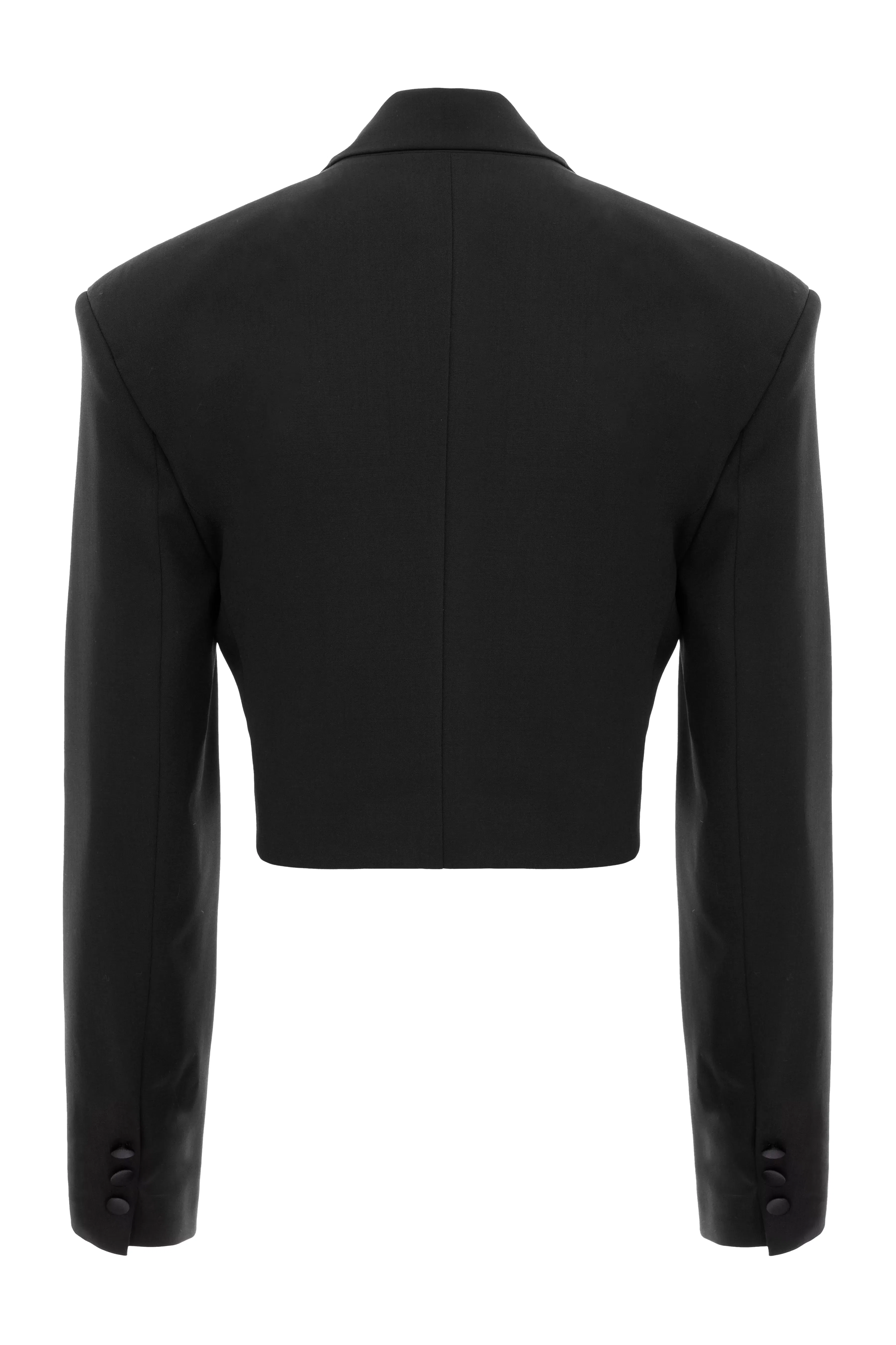 Cropped Silk and Wool Tailored Blazer made by Aureliana