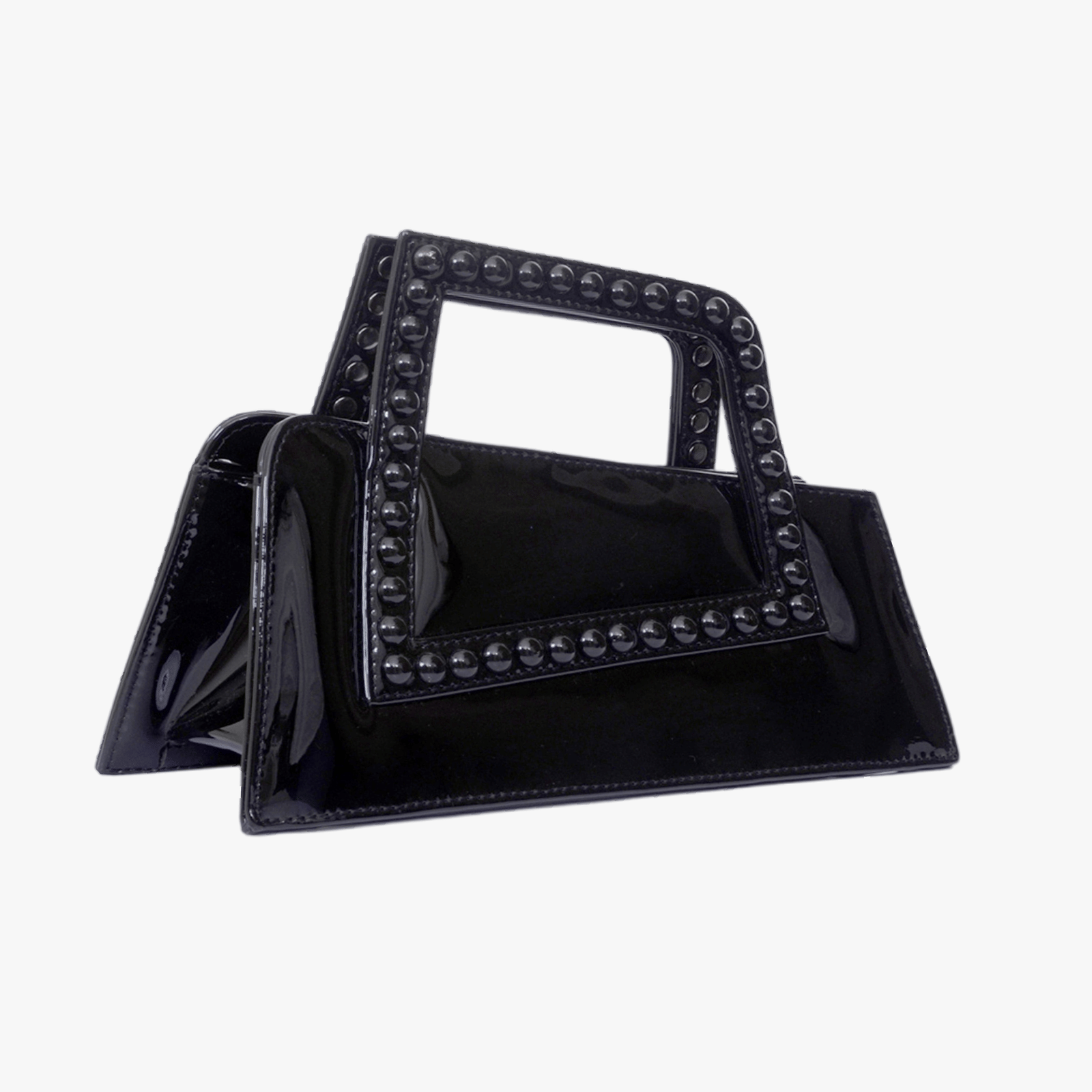 Jalila - Patent Black - Top Handle Bag made by ALIEL