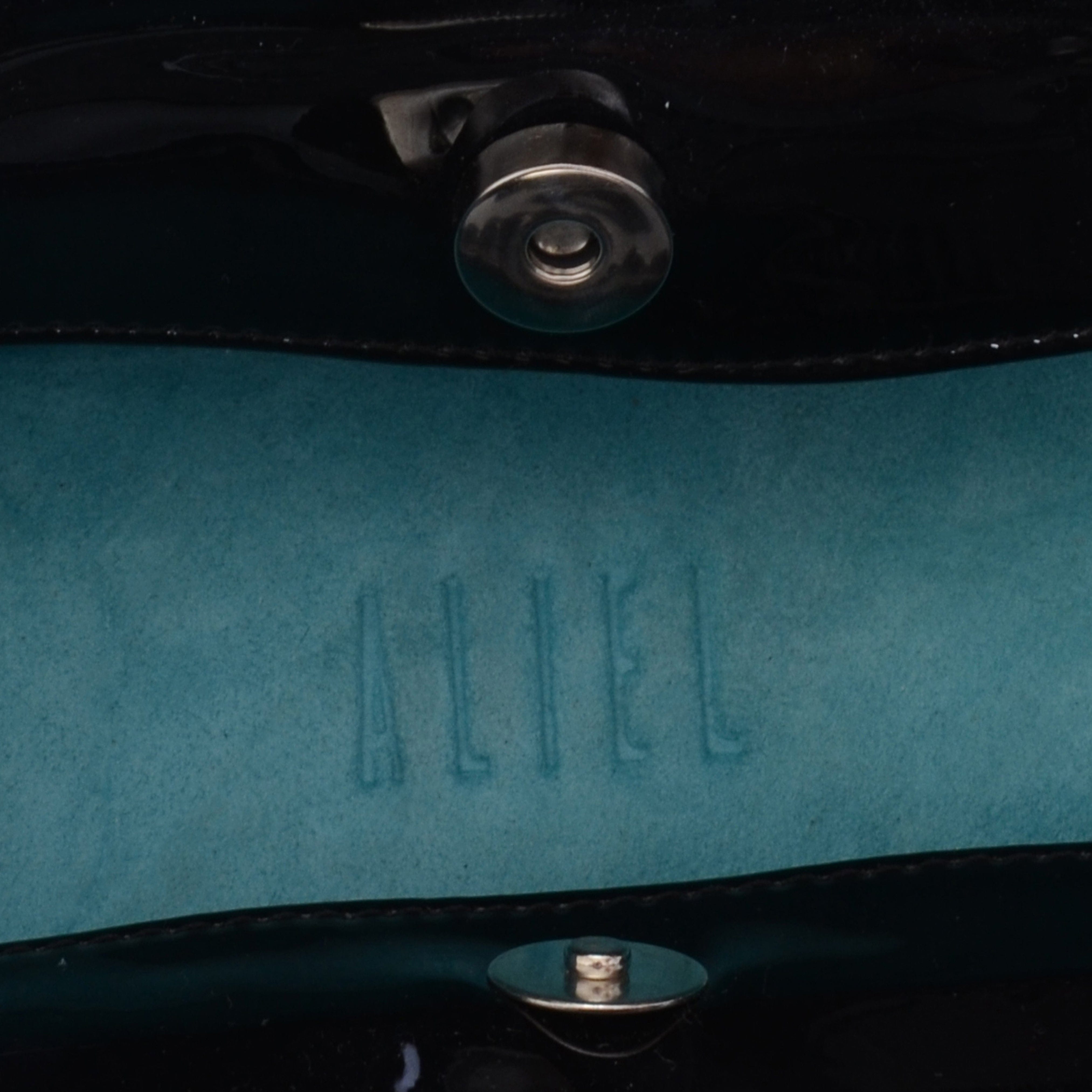 Jalila - Patent Black - Top Handle Bag made by ALIEL