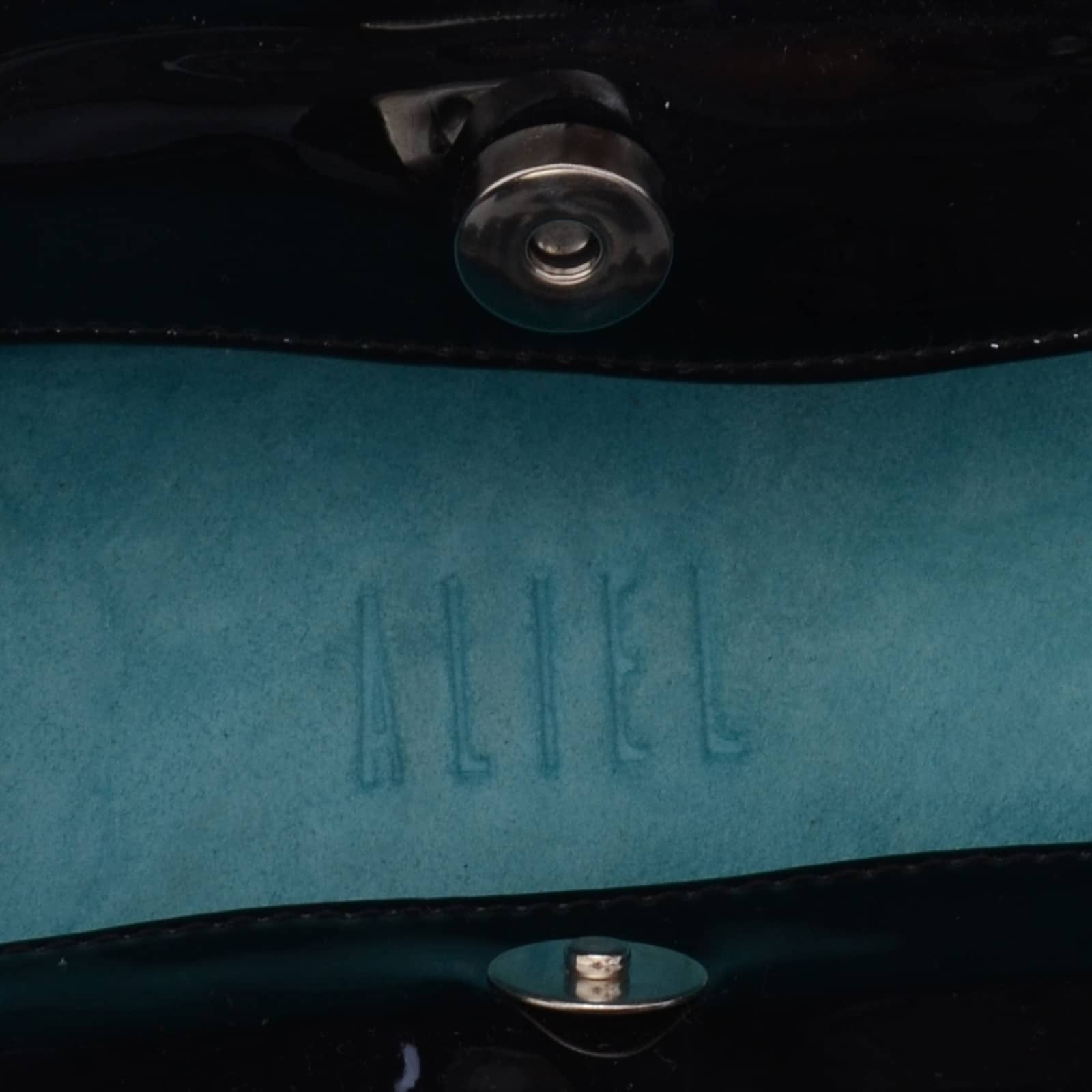 Jalila - Patent Black - Top Handle Bag made by ALIEL