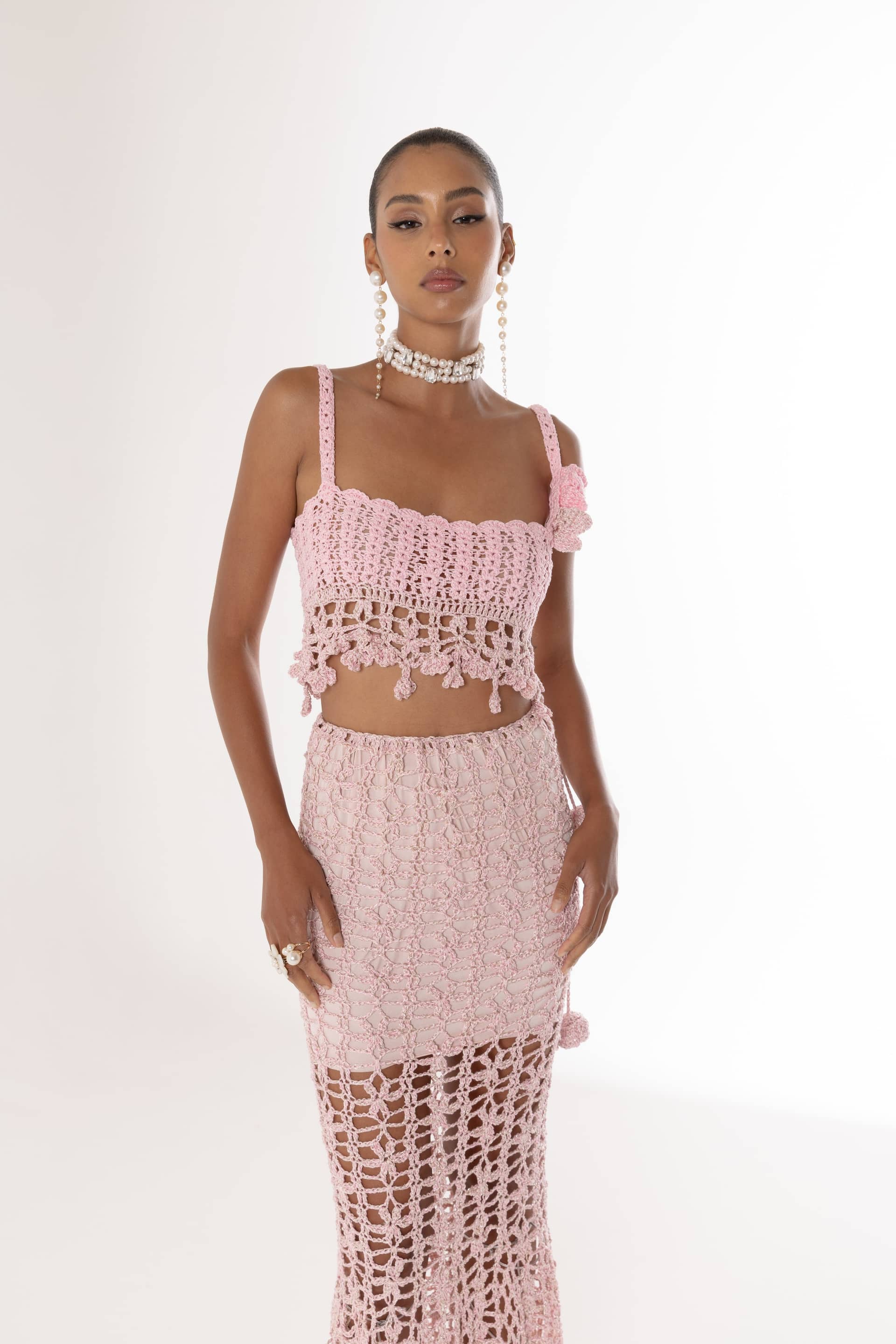 Pink Vanilla Handmade Crochet Top made by ANDREEVA