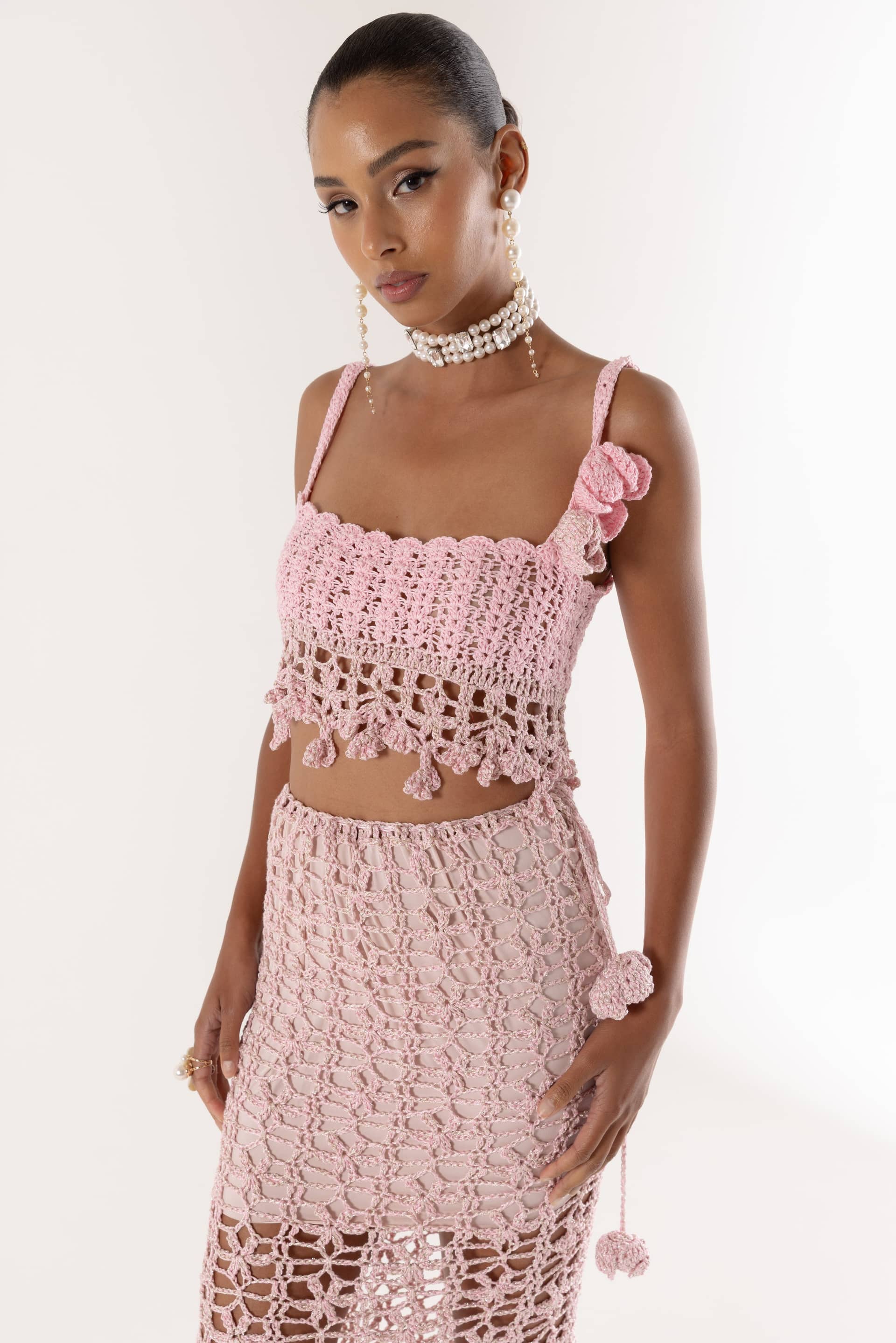 Pink Vanilla Handmade Crochet Top made by ANDREEVA