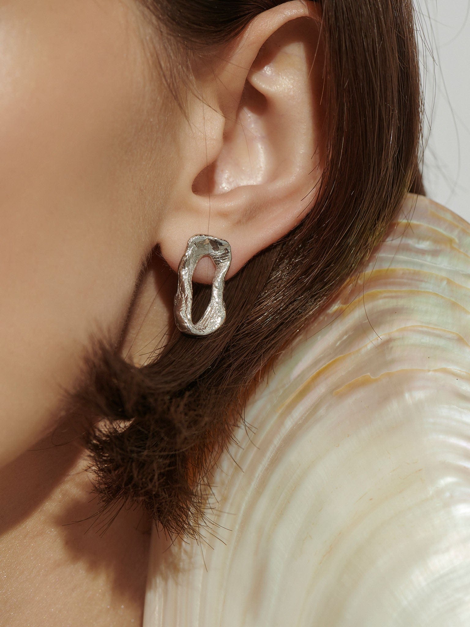 Vacation Small Chain Earrings Silver in Silver made by Eva Remenyi