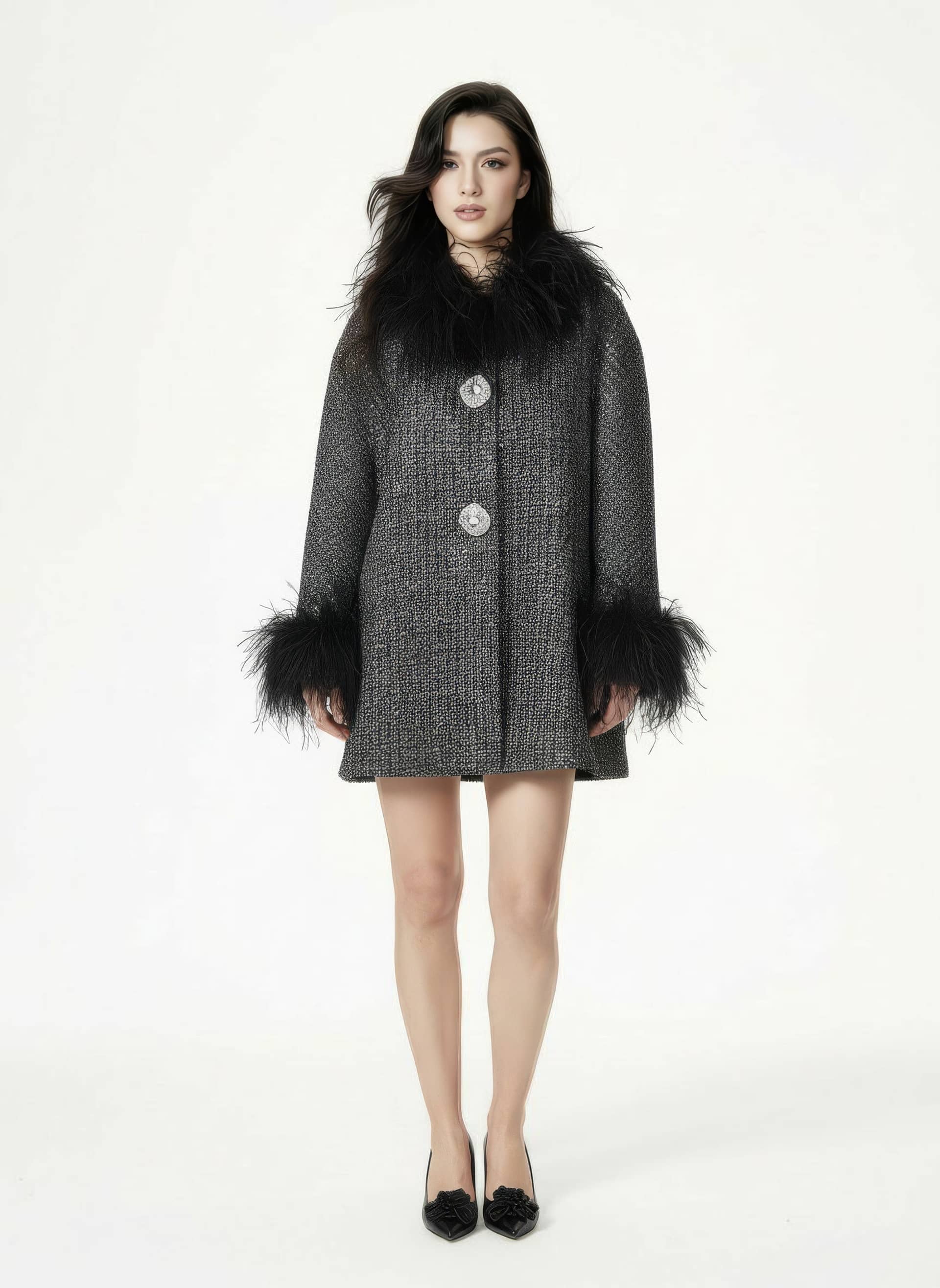 Renée Feather Coat made by Nana Jacqueline