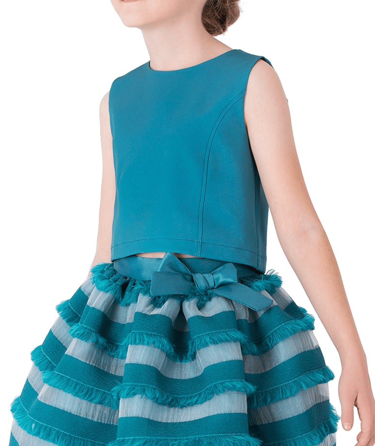 Feather Stripes Girls Outfit  | 2 Pieces made by Mama Luma