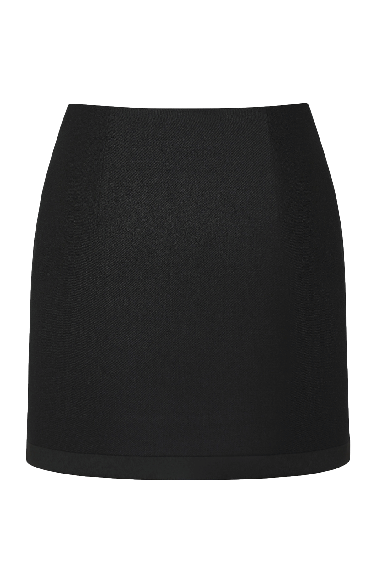 WOOL ASYMMETRIC MINI SKIRT in Black made by KEBURIA