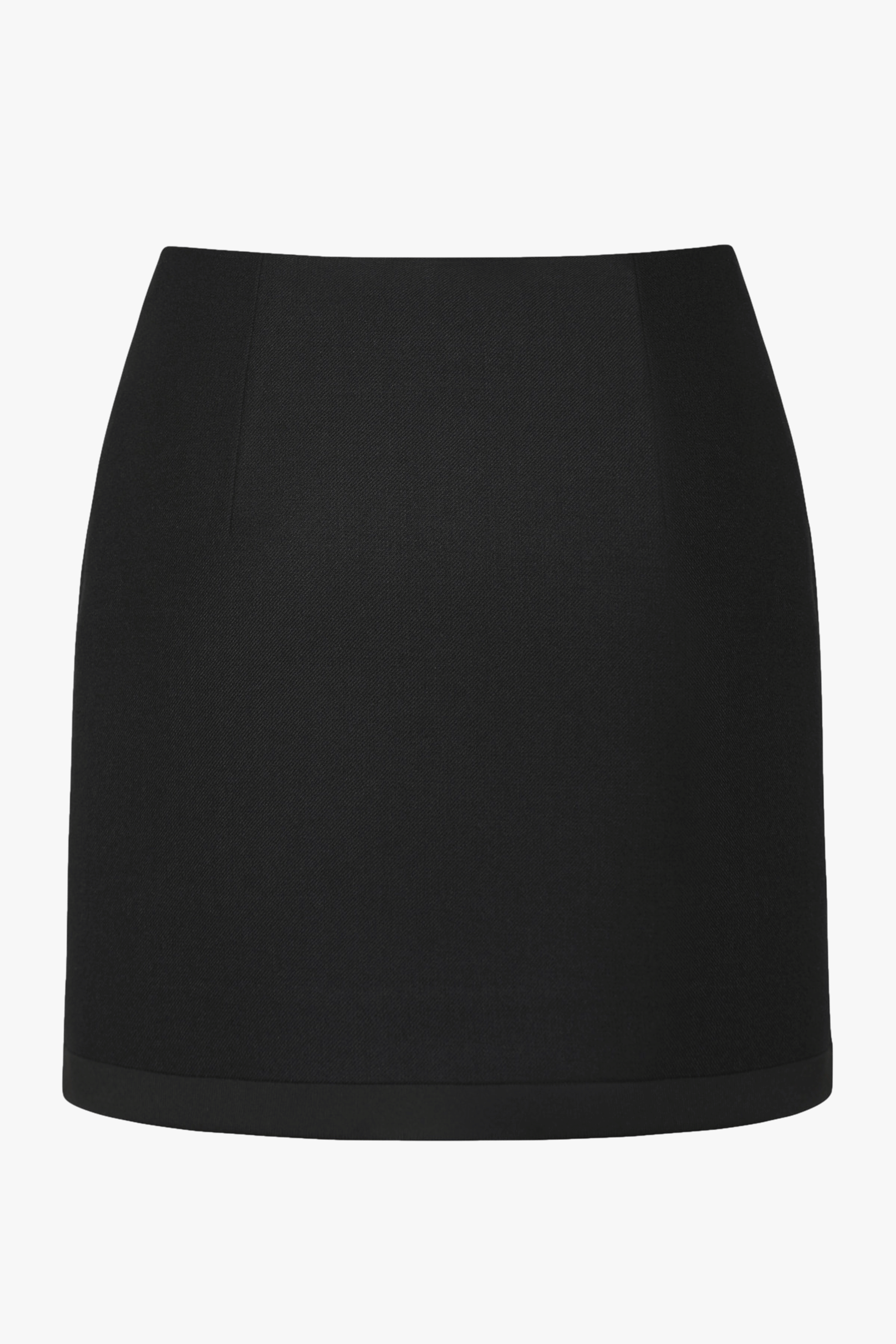 WOOL ASYMMETRIC MINI SKIRT in Black made by KEBURIA