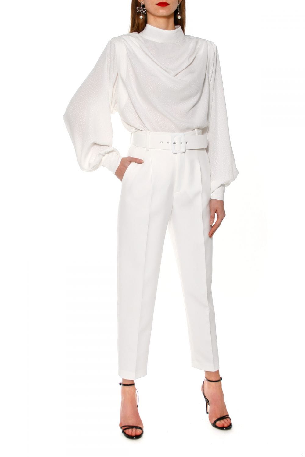 Pants Tracey Cloud Dancer made by HALEWSKI