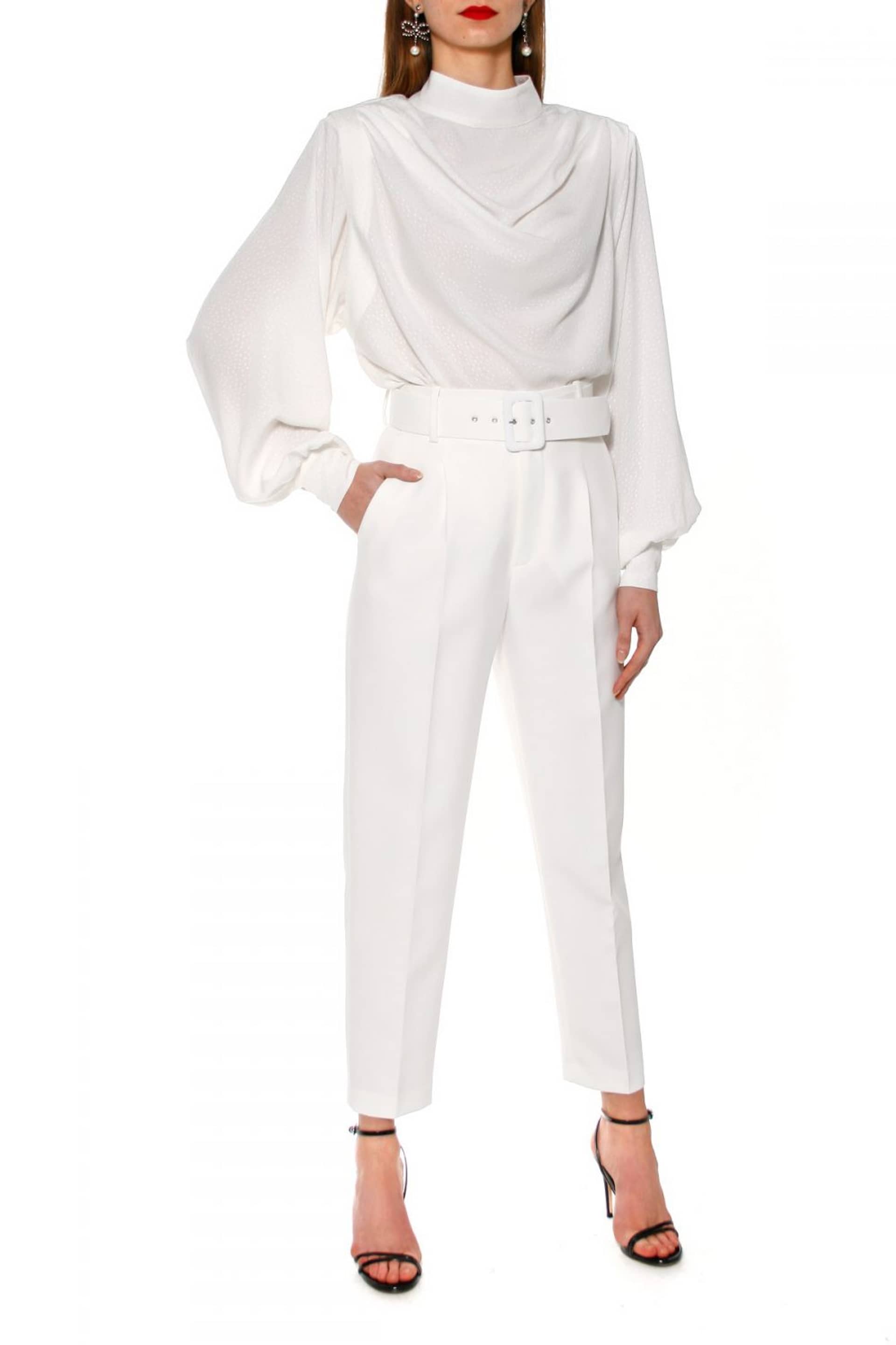 Pants Tracey Cloud Dancer made by HALEWSKI