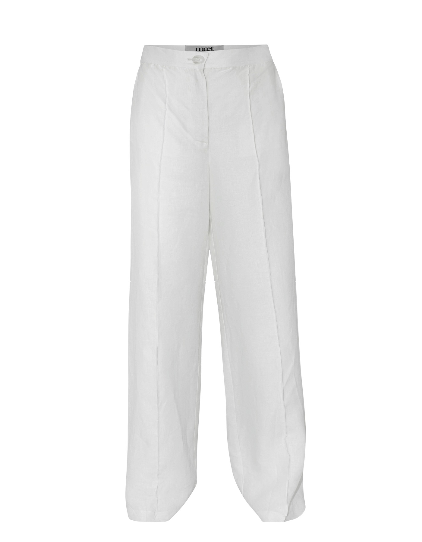 PRIMROSE White Linen Straight-Leg Pants made by MAET