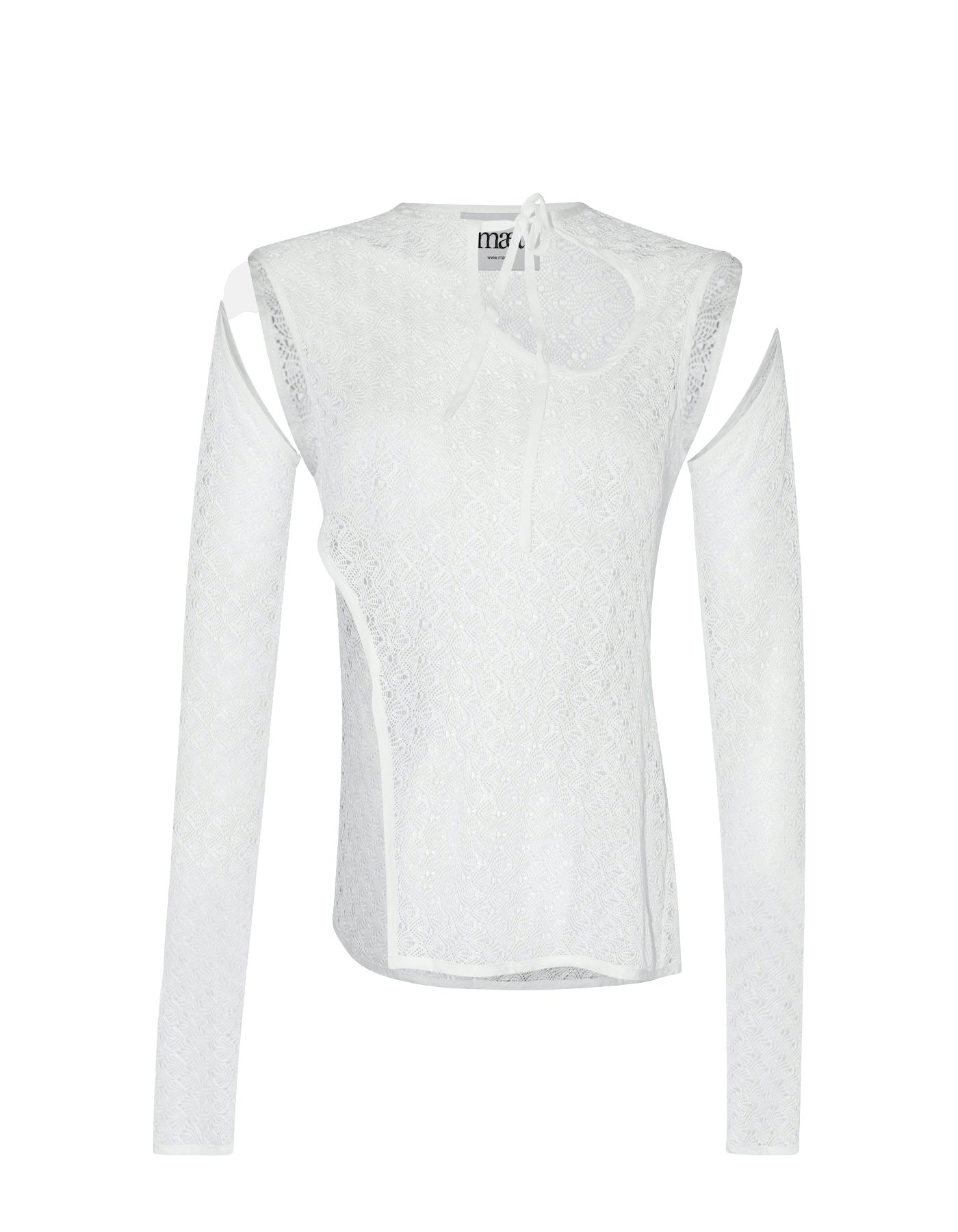 LEIA White Knit See Through Top made by MAET