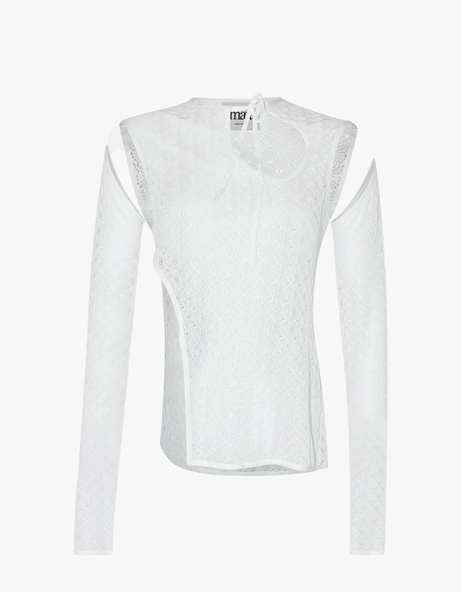 LEIA White Knit See Through Top made by MAET