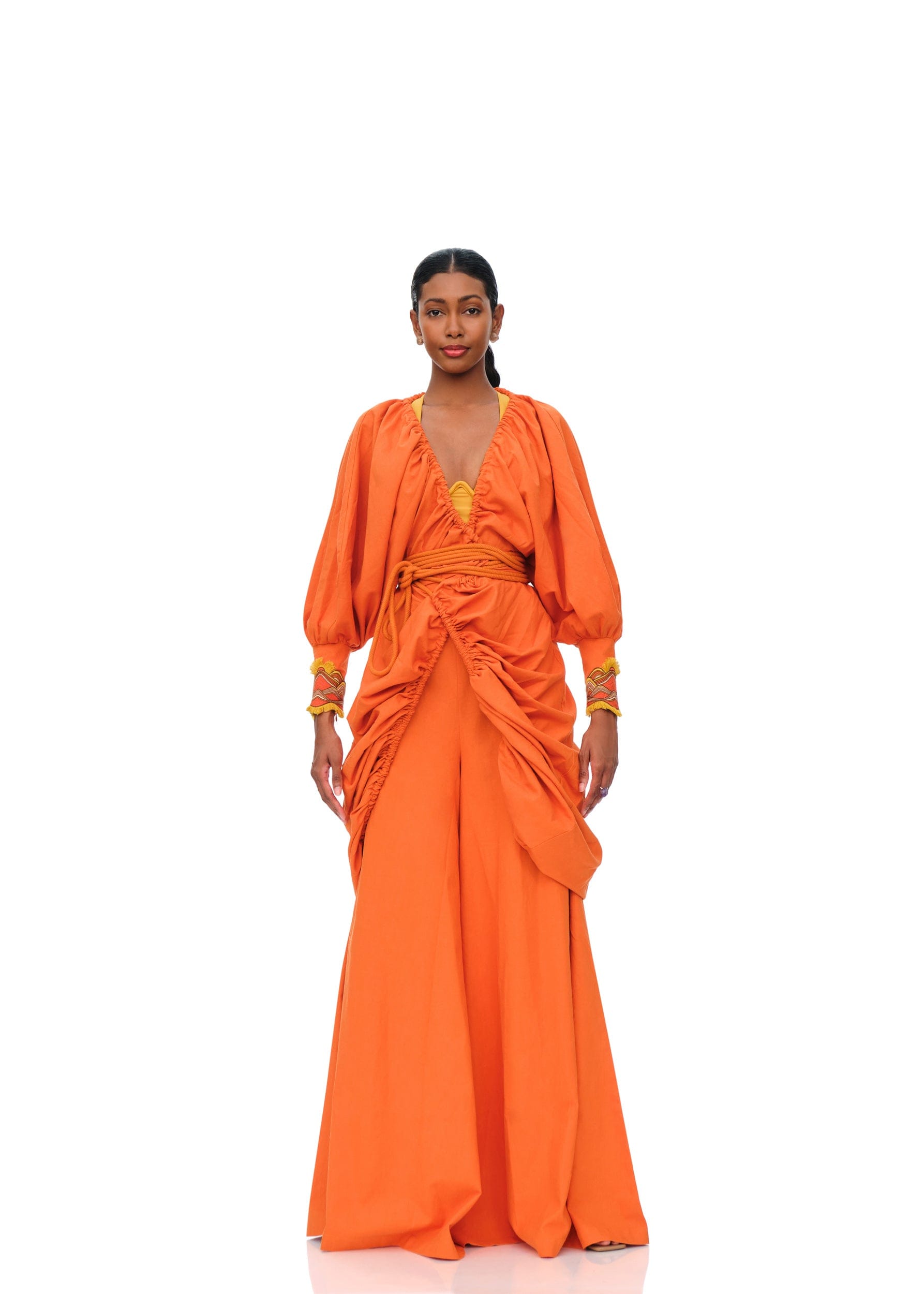 ILO ROBE - CLAY in Orange made by Andrea Iyamah