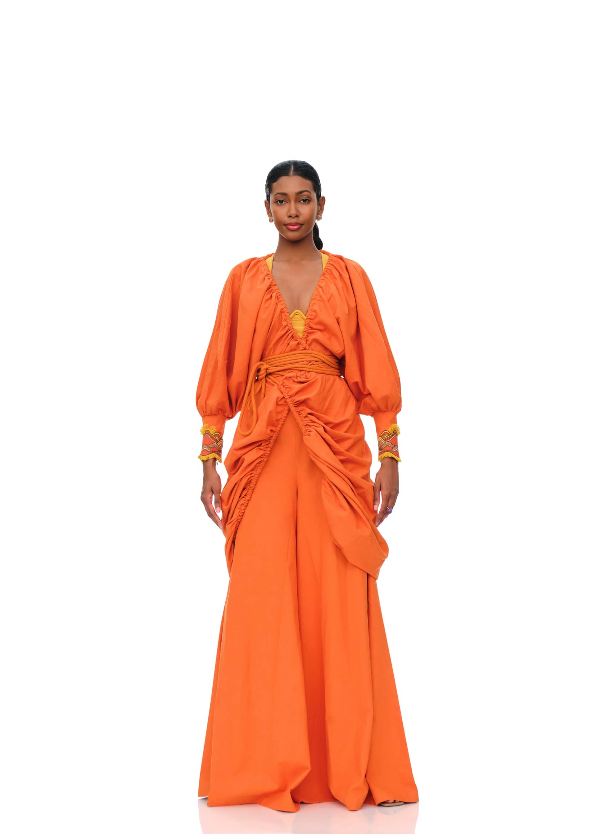 ILO ROBE - CLAY in Orange made by Andrea Iyamah