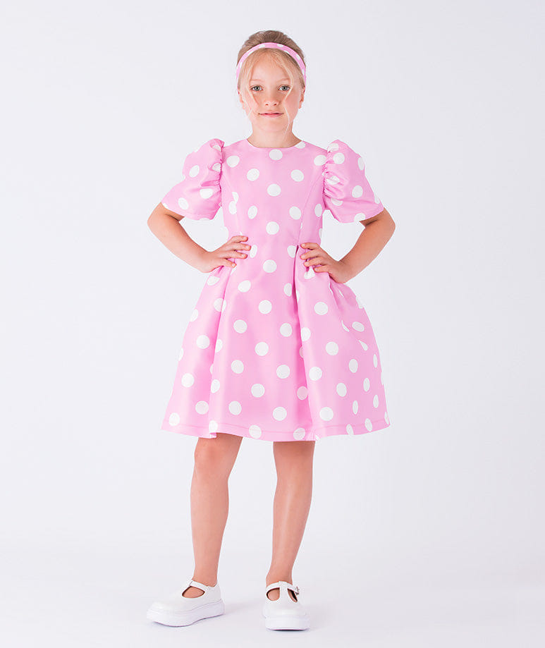 Balloon Sleeve Polka Dress made by Mama Luma