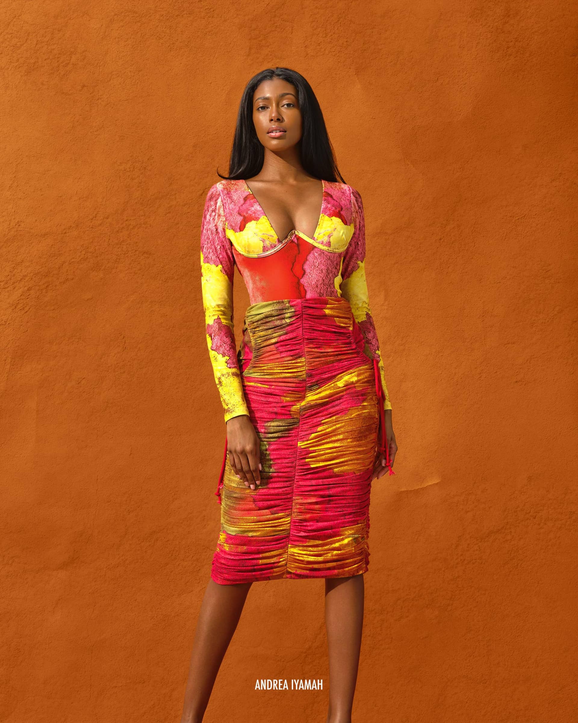 TAKA MESH MIDI SKIRT made by Andrea Iyamah