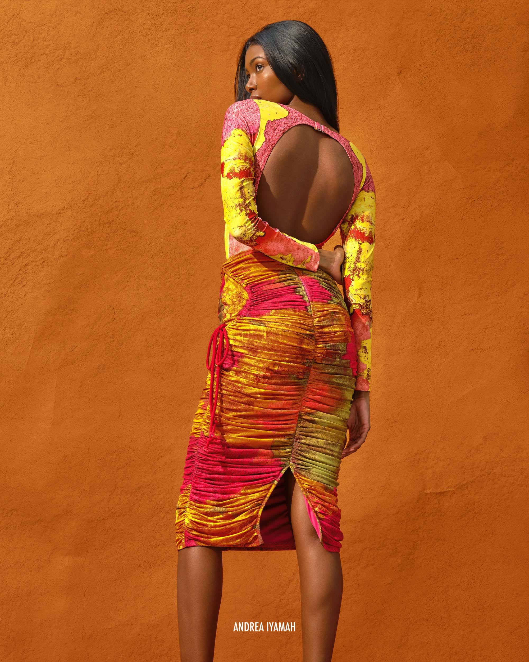 TAKA MESH MIDI SKIRT made by Andrea Iyamah