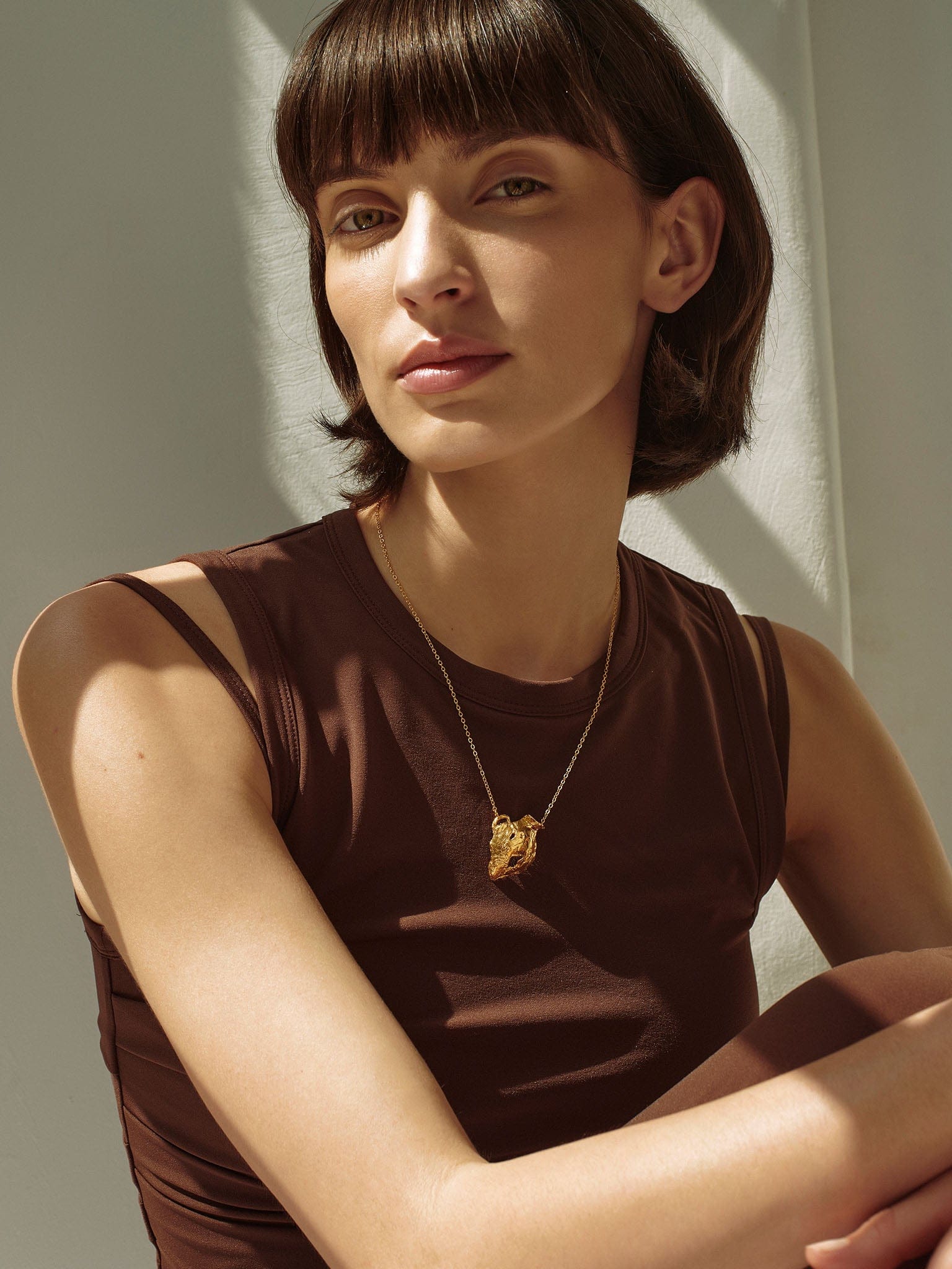 Vacation Small Amphora Necklace Gold in Gold made by Eva Remenyi