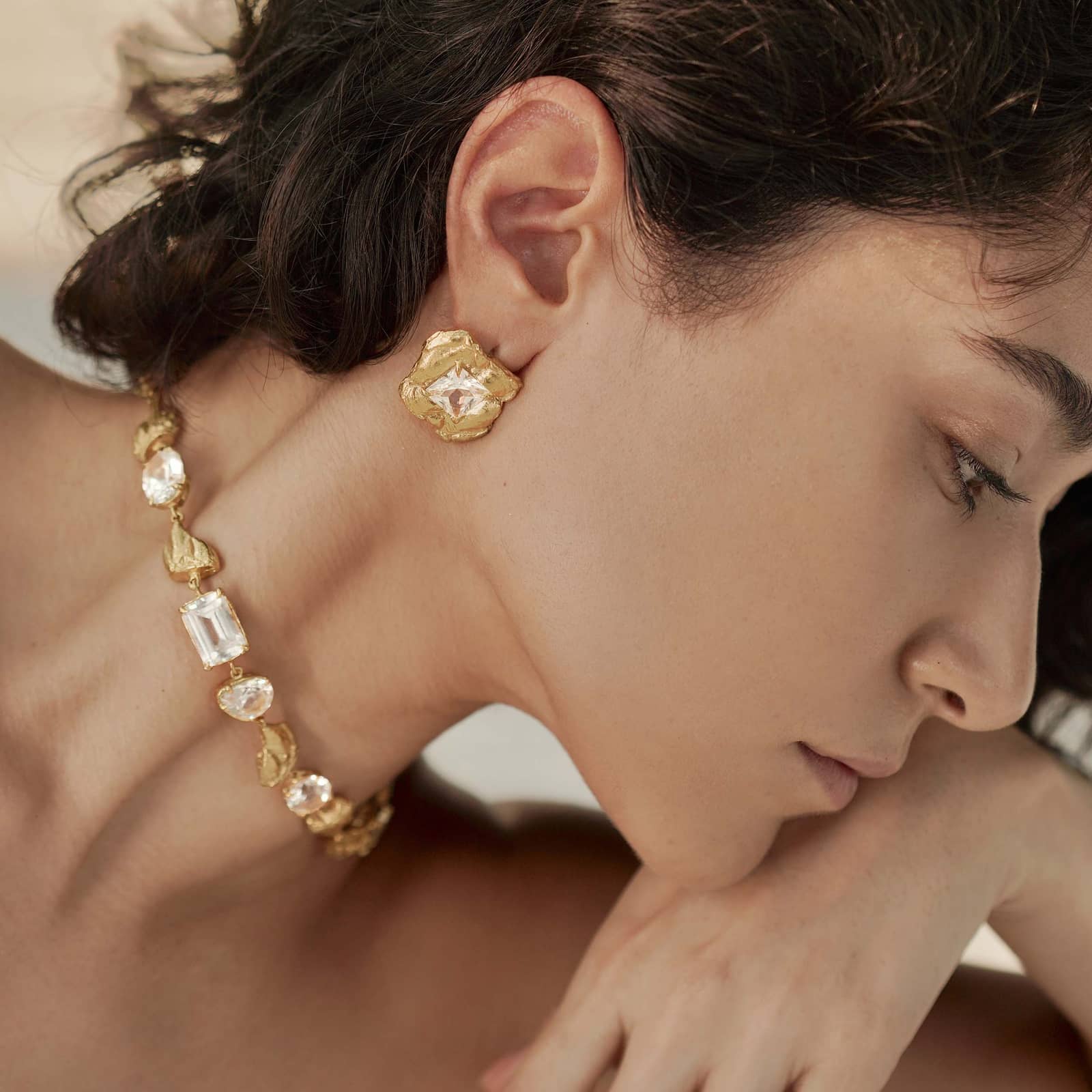 Mea White Sapphire Necklace made by Loveness Lee