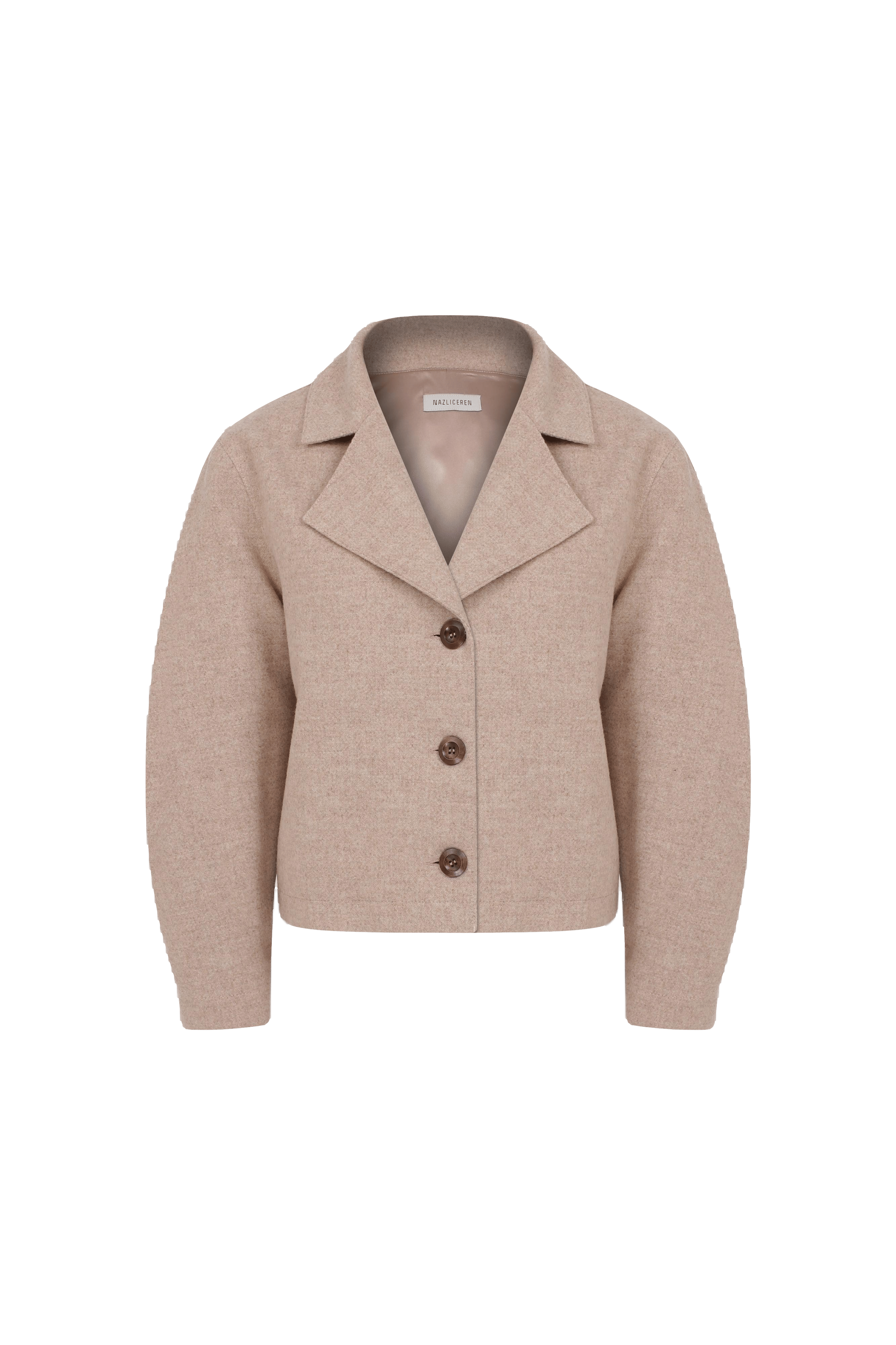 Kai Wool Jacket  in Beige in Beige made by Nazli Ceren