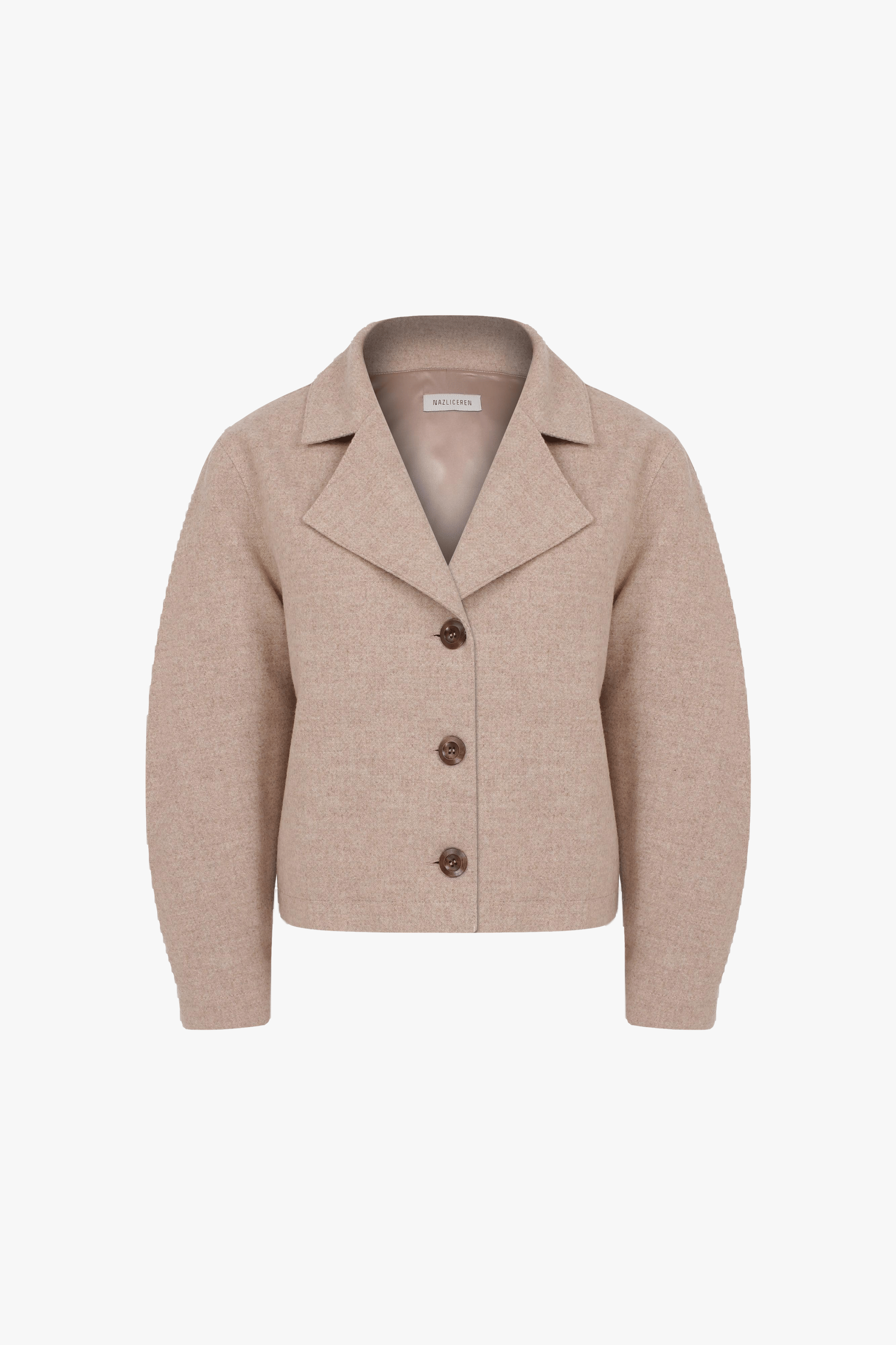Kai Wool Jacket in Beige in Beige made by Nazli Ceren