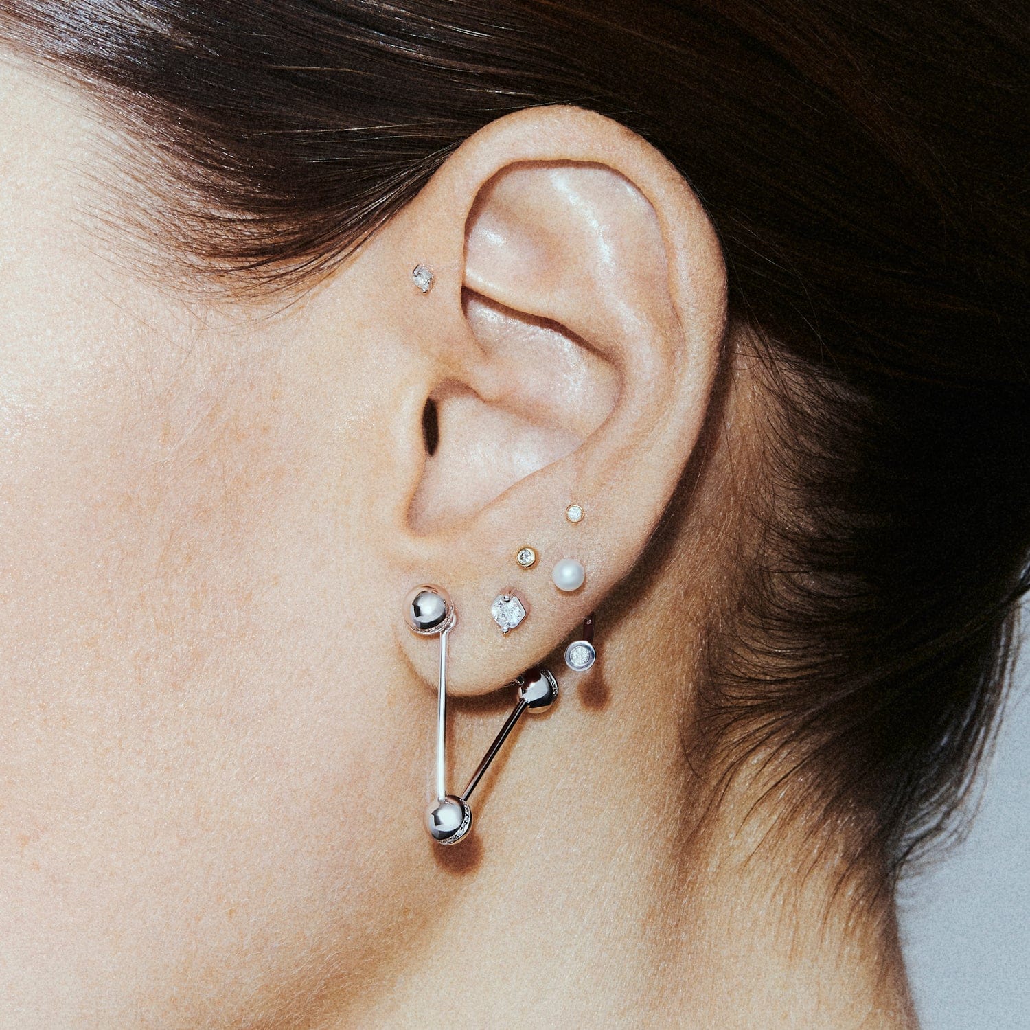 IVORY LABRET - LARGE - WHITE DIAMOND & WHITE GOLD made by ENNUI