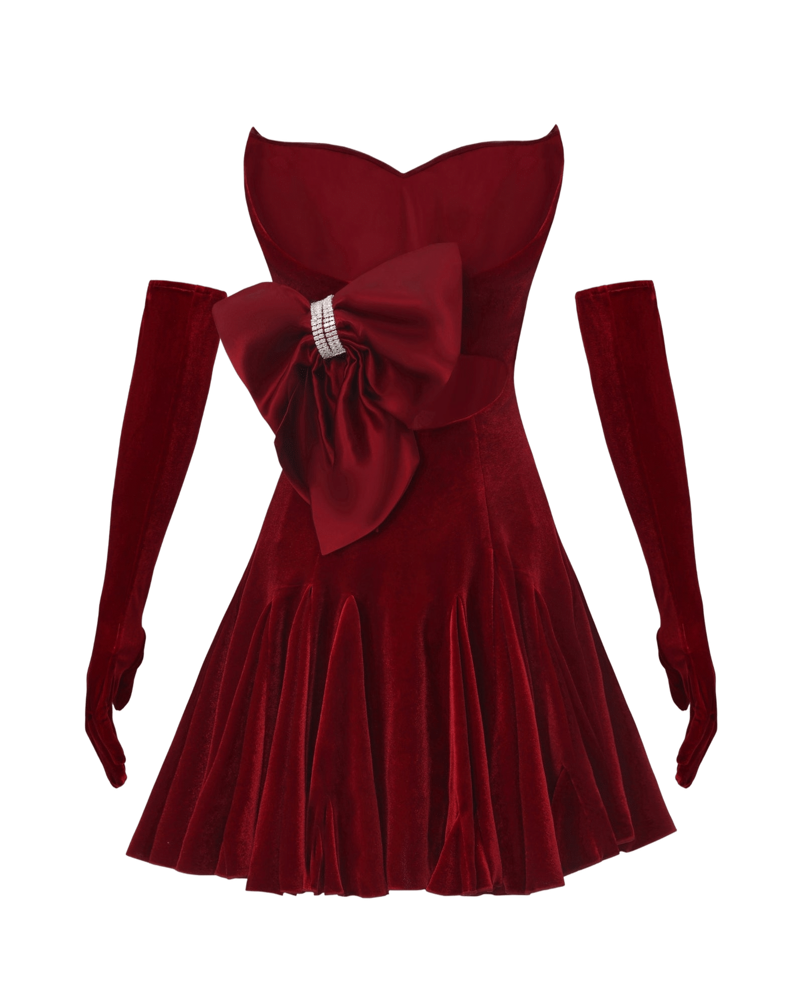 Madeleine Velvet Mini Dress (Red) made by Nana Jacqueline
