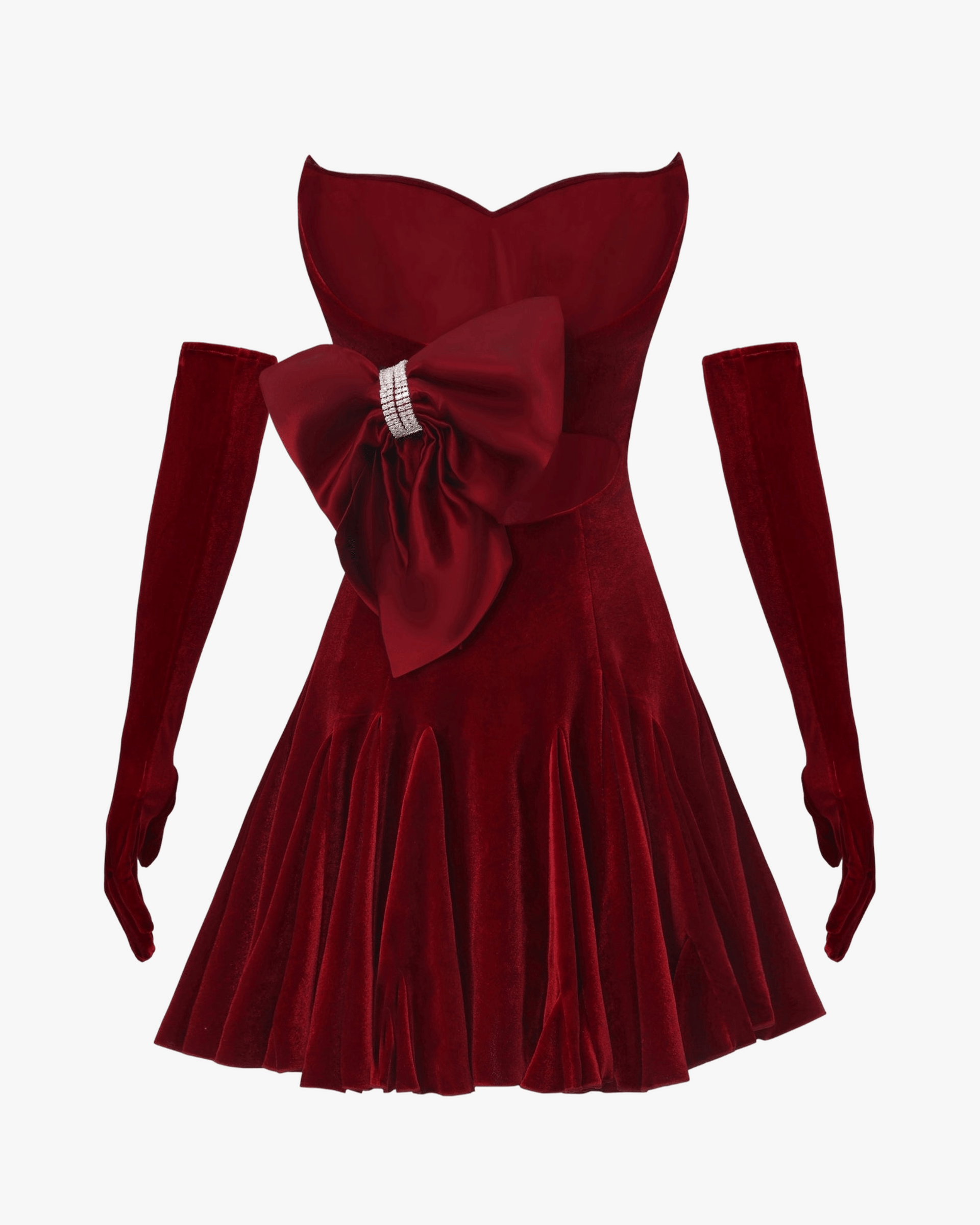 Madeleine Velvet Mini Dress (Red) made by Nana Jacqueline