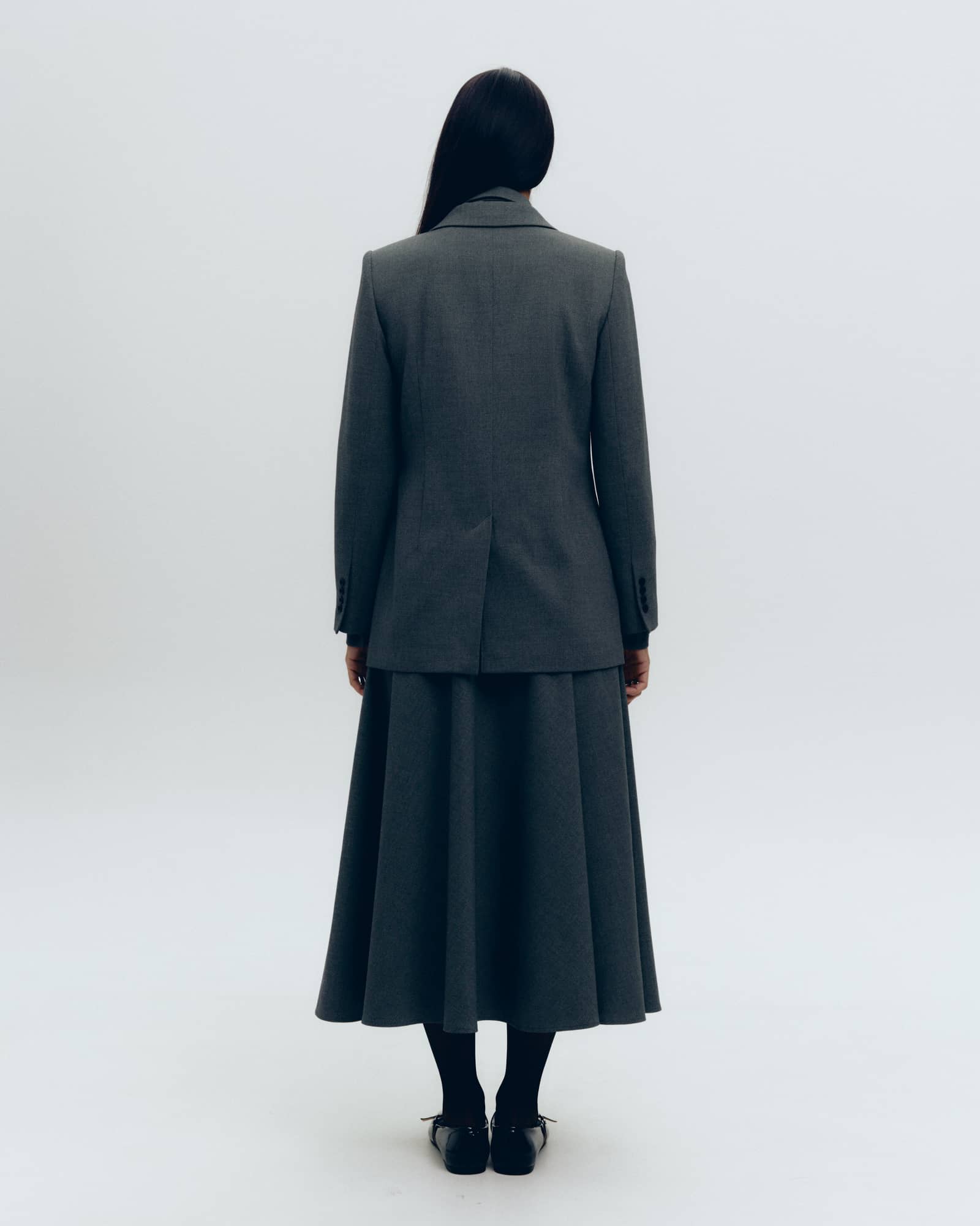 Grey midi skirt made by KNITEL