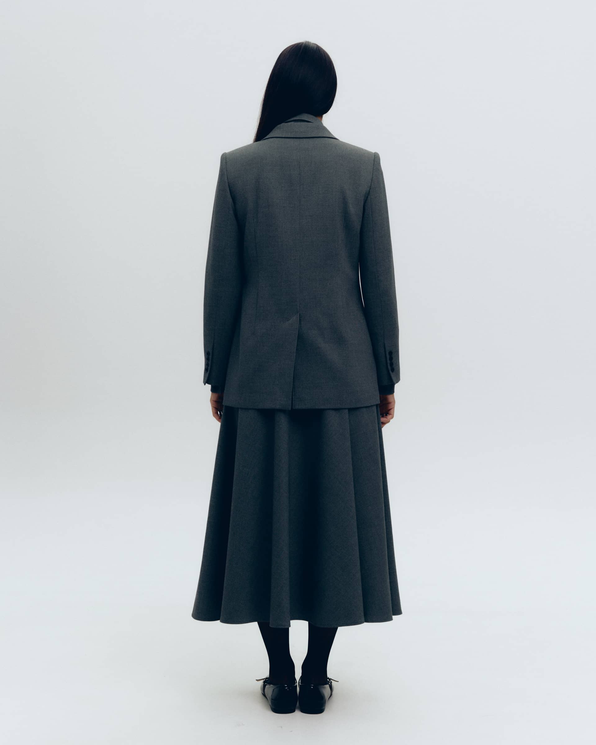 Grey midi skirt made by KNITEL