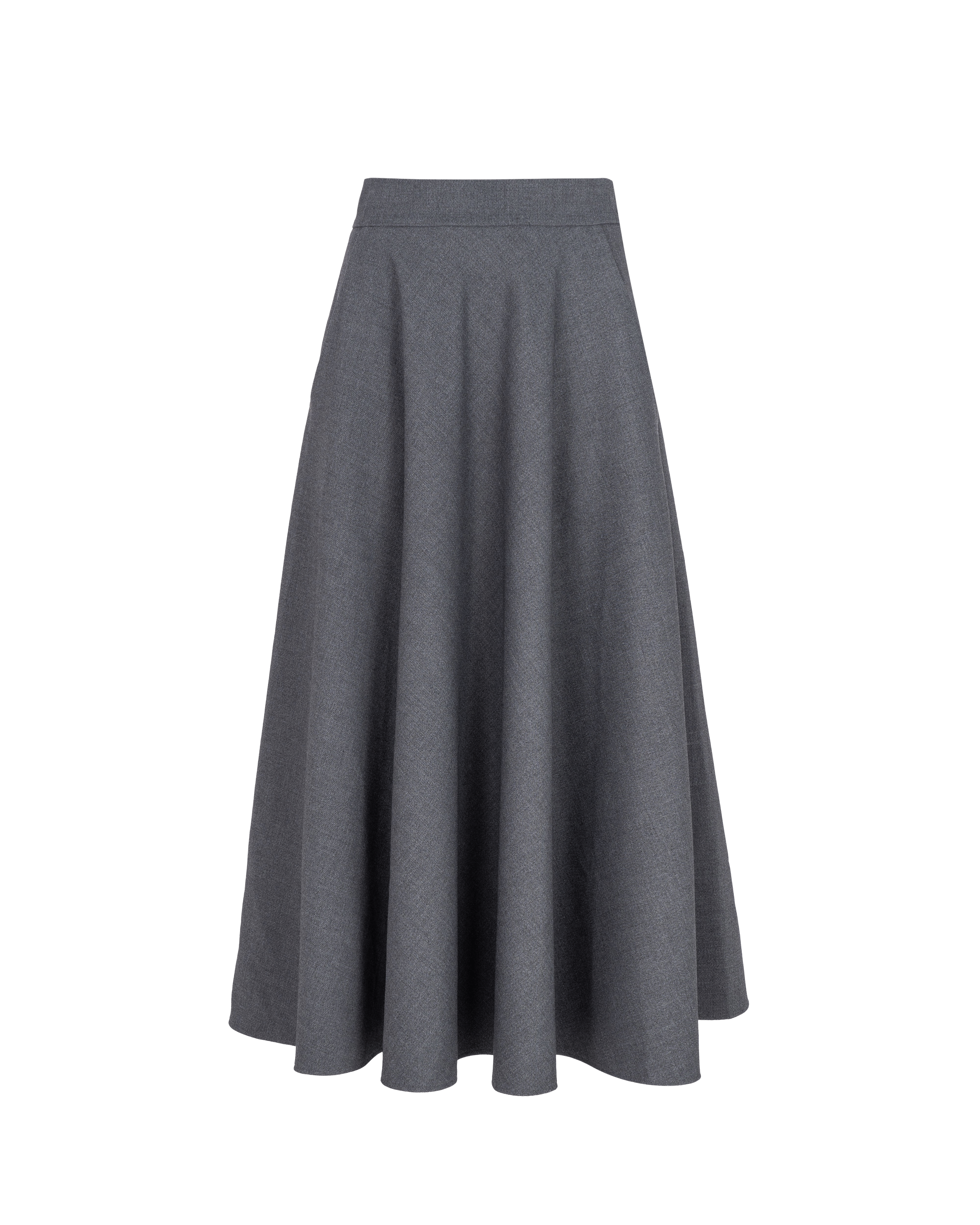 Grey midi skirt made by KNITEL