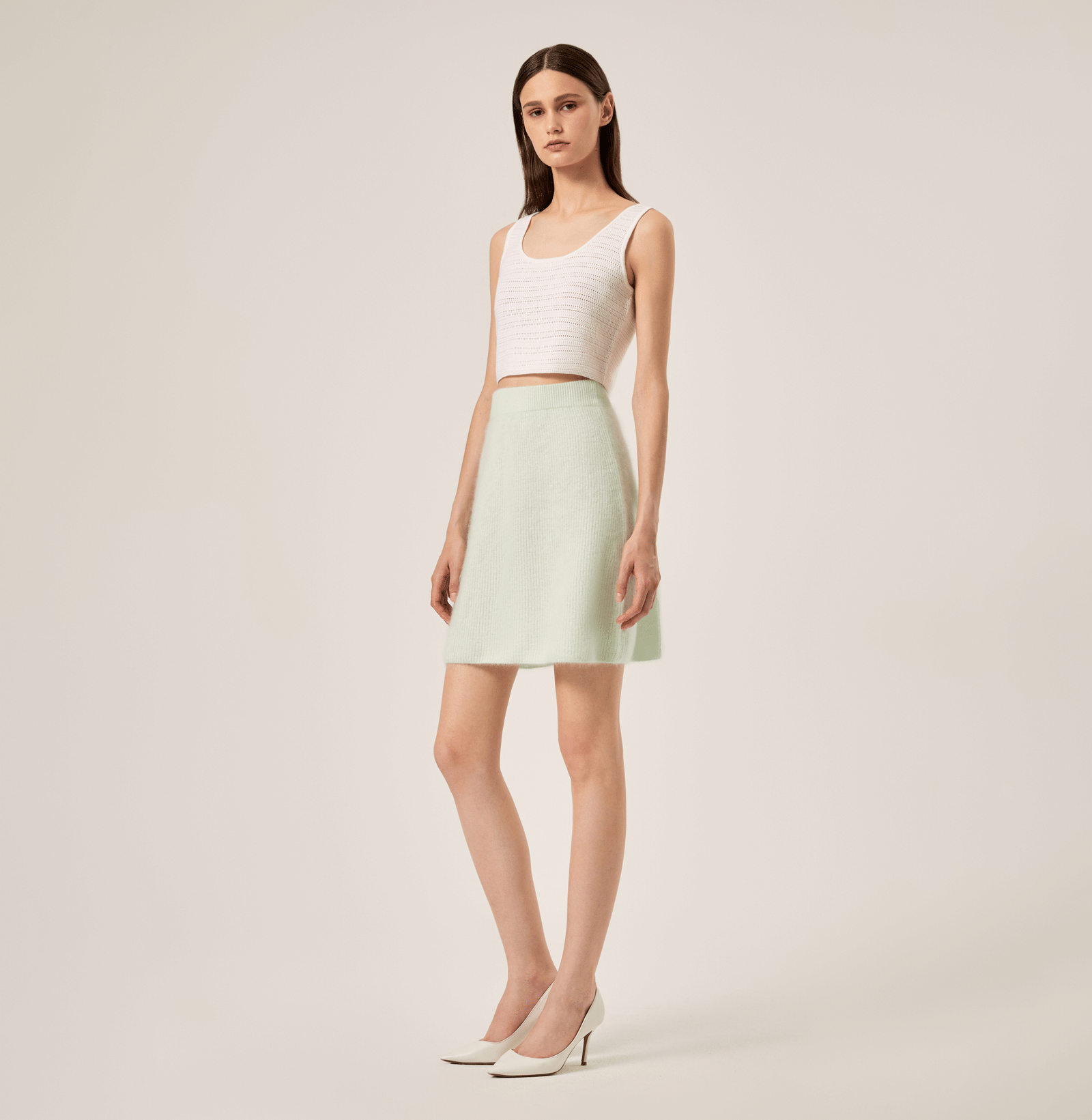 FLUFFY CASHMERE SKIRT in Green made by CRUSH Collection