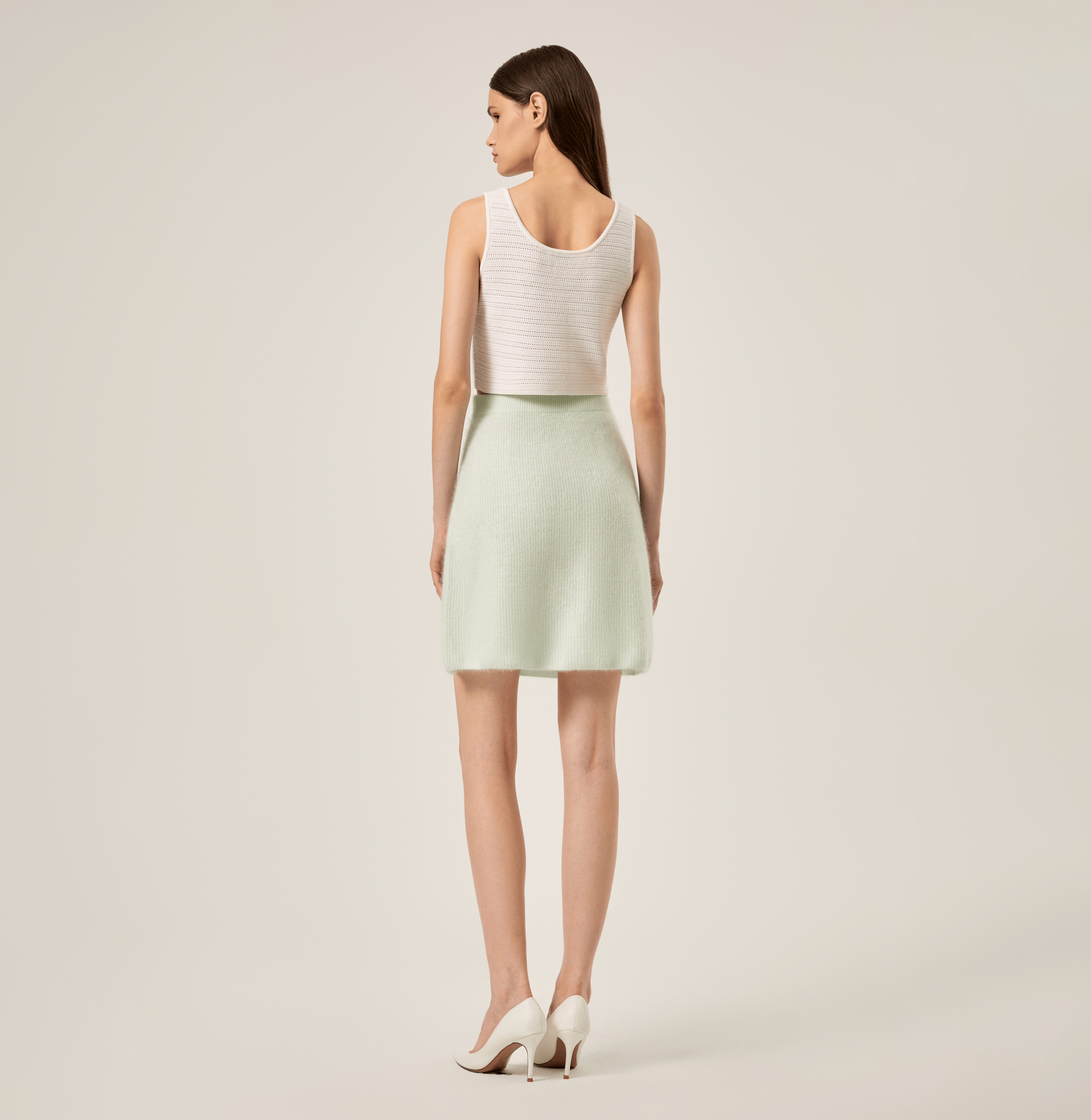 FLUFFY CASHMERE SKIRT in Green made by CRUSH Collection