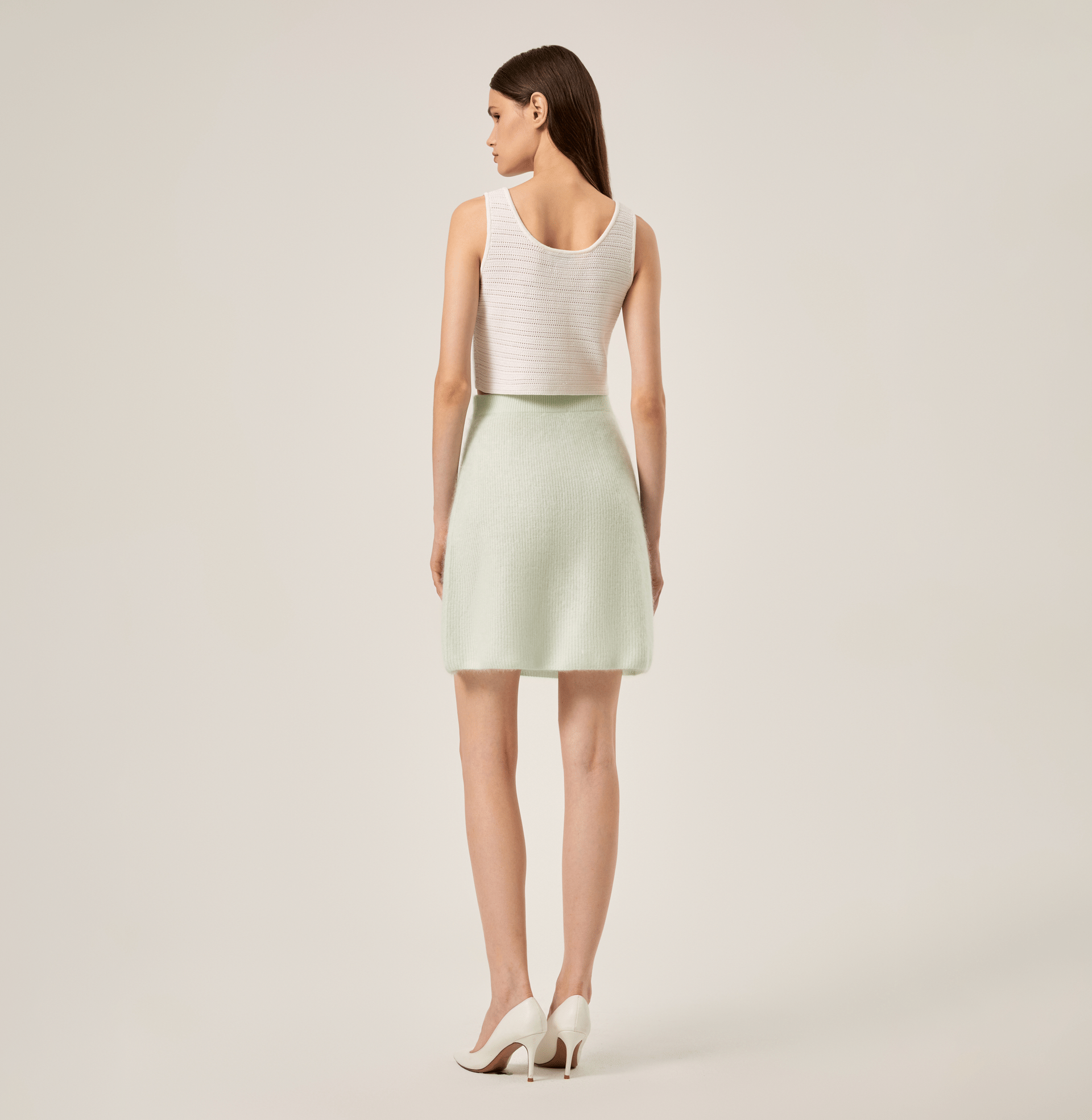 FLUFFY CASHMERE SKIRT in Green made by CRUSH Collection